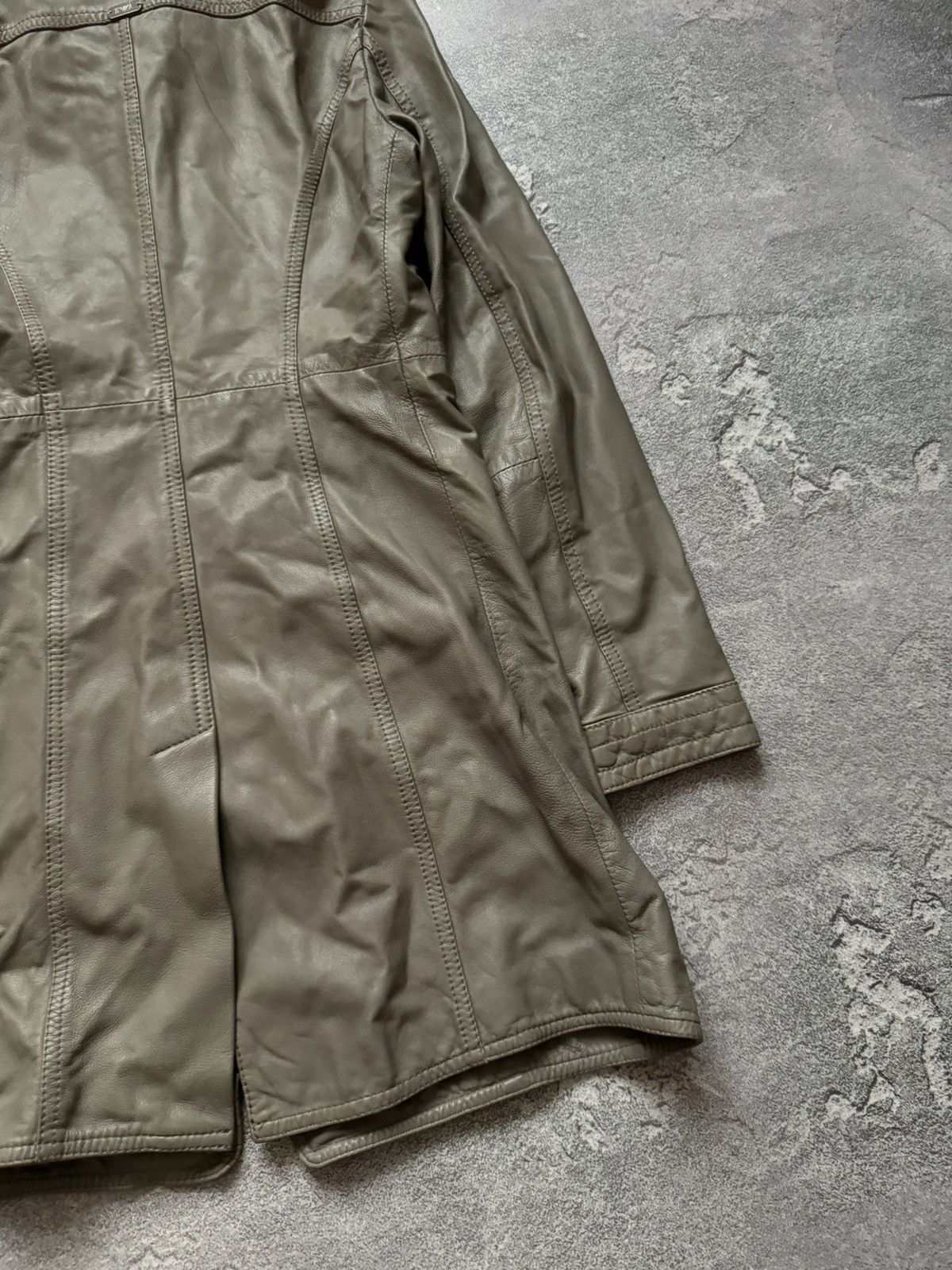 Armani × Emporio Armani Emporio Armani Jeans I38/US4/F34 long leather jacket coat Size S / US 4 / IT 40 - 19 Thumbnail