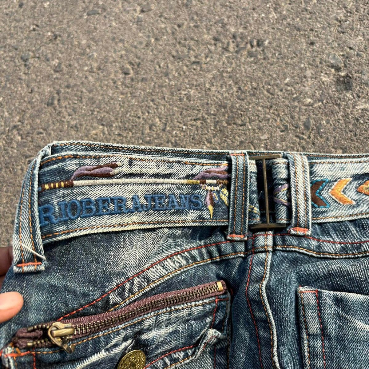 Tornado Mart ❌SOLD❌RIOBERA Flare Jeans Distressed Skull Button 30 Size US 30 / EU 46 - 12 Thumbnail