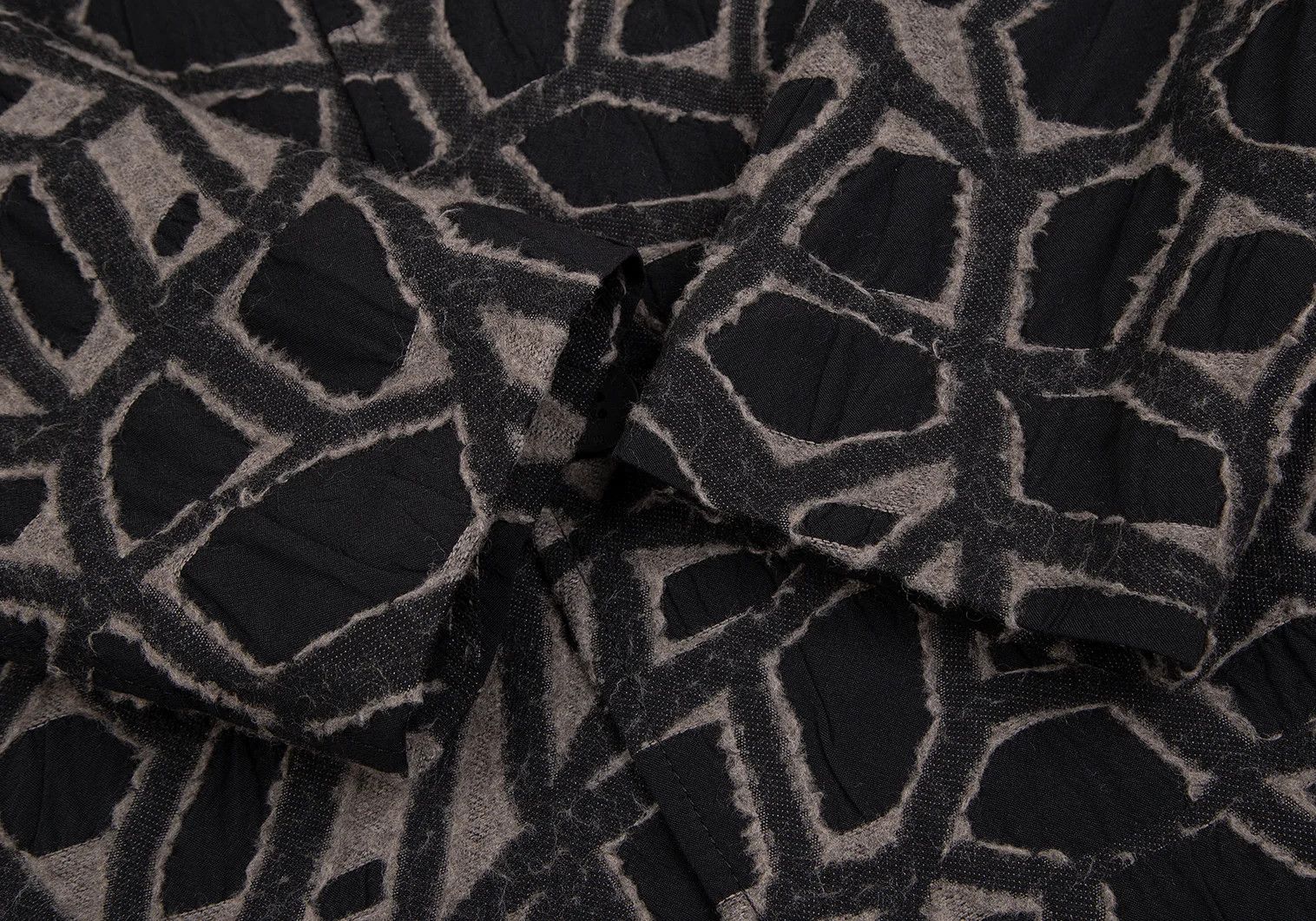 Issey Miyake Jacquard Design Jacket in Black Gray, Size 4 Size US XL / EU 56 / 4 - 8 Thumbnail