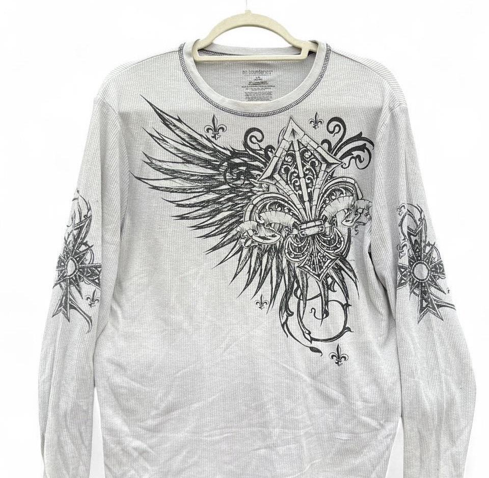 Other Vintage No Boundaries Thermal Shirt White Y2K Fleur Size US L / EU 52-54 / 3 - 1 Thumbnail