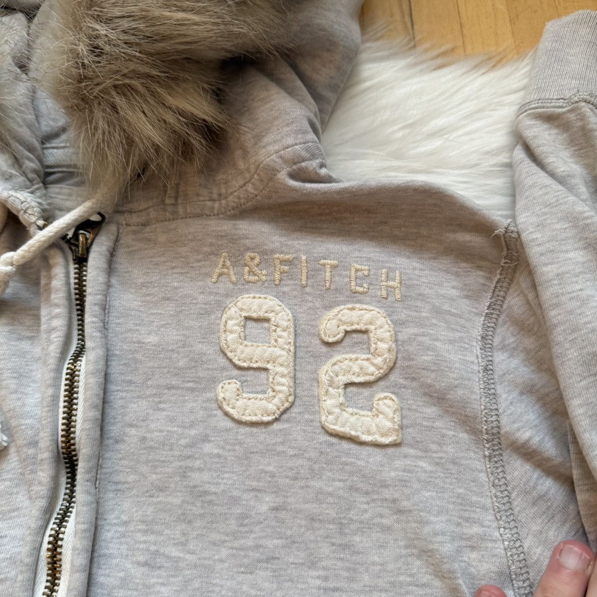 Abercrombie & Fitch 📌 Crazy Abercrombie & Fitch Mens Faux Fur Y2K Zip-Hoodie Size US S / EU 44-46 / 1 - 12 Thumbnail