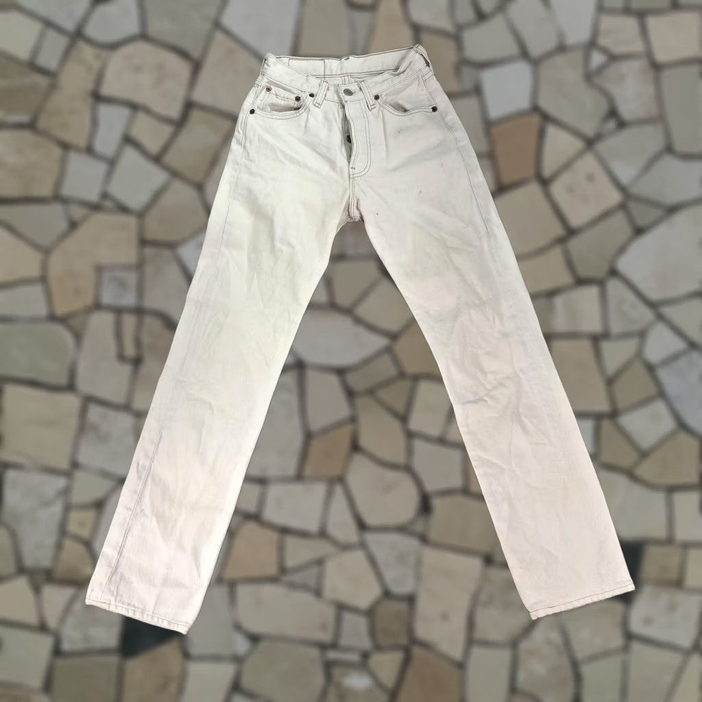 Levi's VINTAGE Levi's 501 Jeans Womens White Button Fly 20x27 90s Fits Regular High Rise Denim 100% Cotton United States Womens Size 42" / US 20 - 1 Thumbnail
