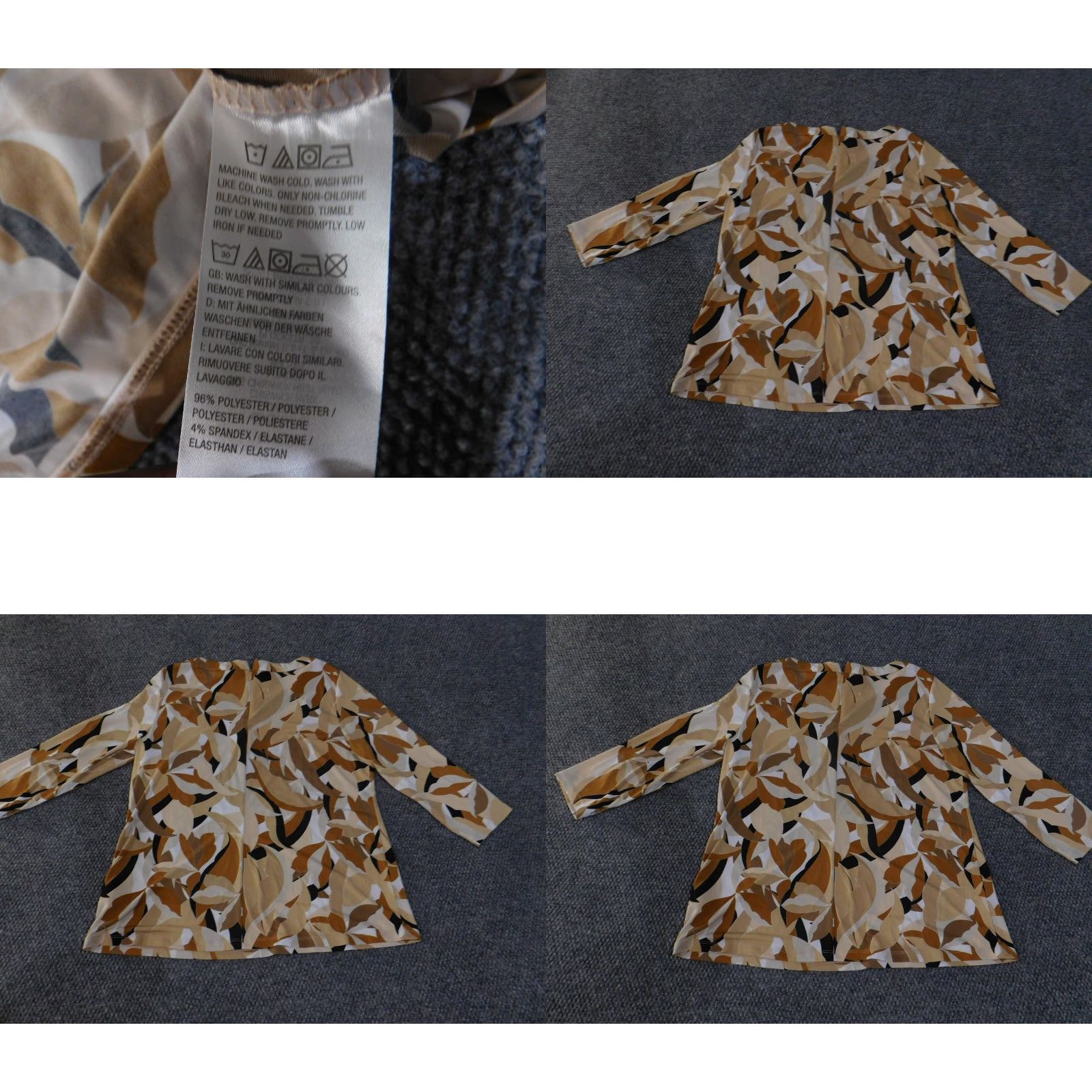 Vintage Susan Graver Shirt Womens Large Leaf Print 3/4 Sleeve Pullover Top Blouse Size L / US 10 / IT 46 - 8 Thumbnail