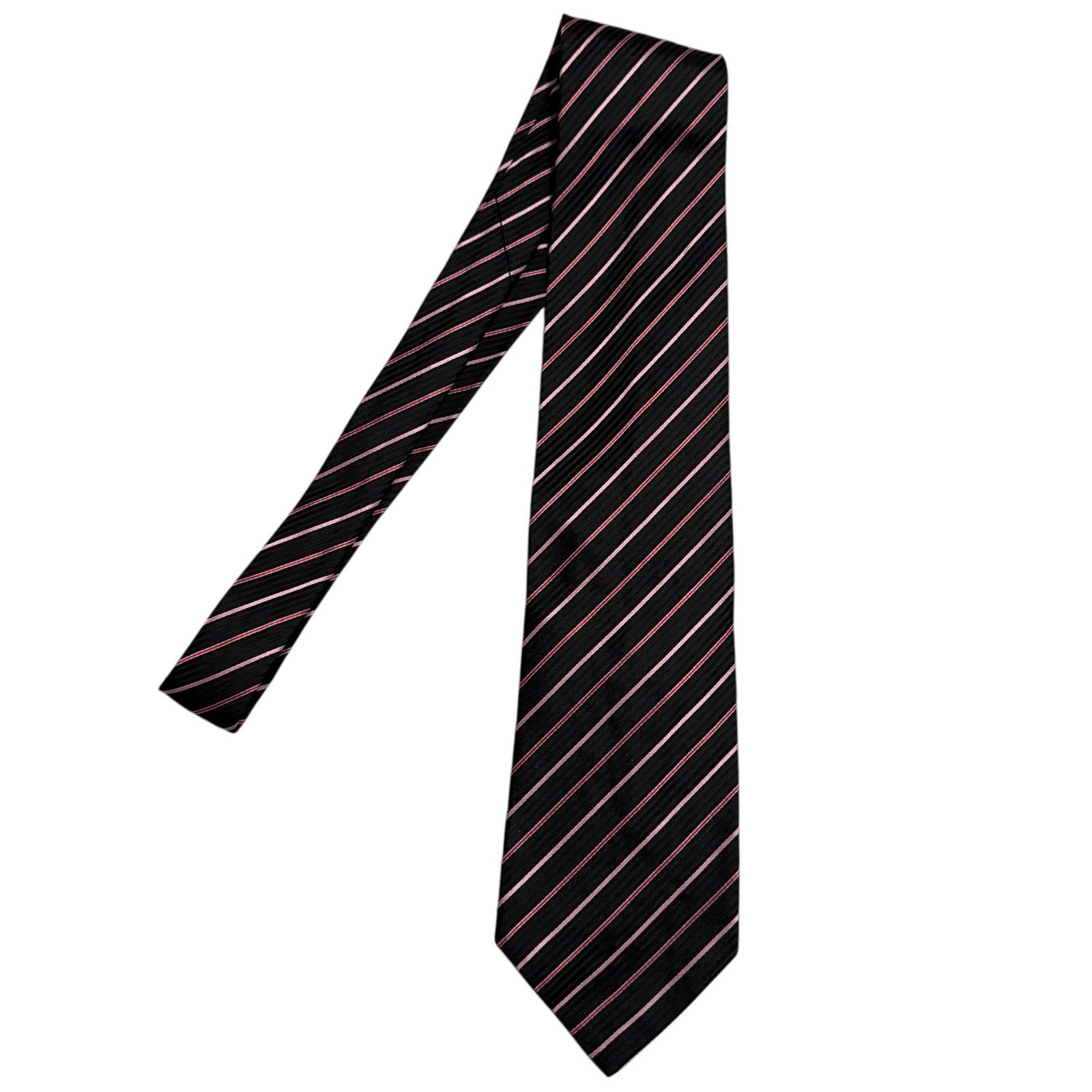 Other Sartori Silk Tie Necktie Diagonal Stripes Italy Black Red Size ONE SIZE - 1 Thumbnail