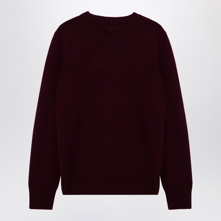 Prada o1d2blof0924 Wool Cashmere Sweater in Burgundy Size XS / US 0-2 / IT 36-38 - 2 Thumbnail