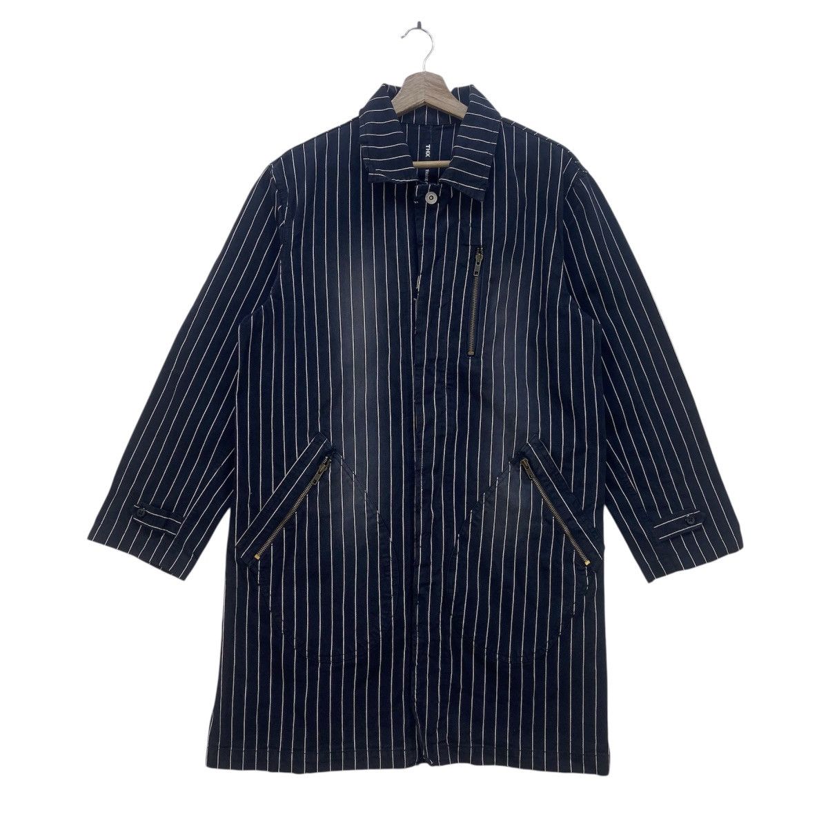 Japanese Brand Japanese Brand Thanx God Stripes Distressed Denim Jacket Size US S / EU 44-46 / 1 - 3 Thumbnail
