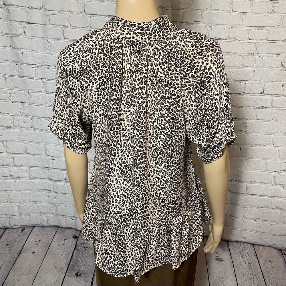 Joie NWT New $248 Joie Feyana Animal Print Tie Neck Print Silk P Size XS / US 0-2 / IT 36-38 - 5 Thumbnail