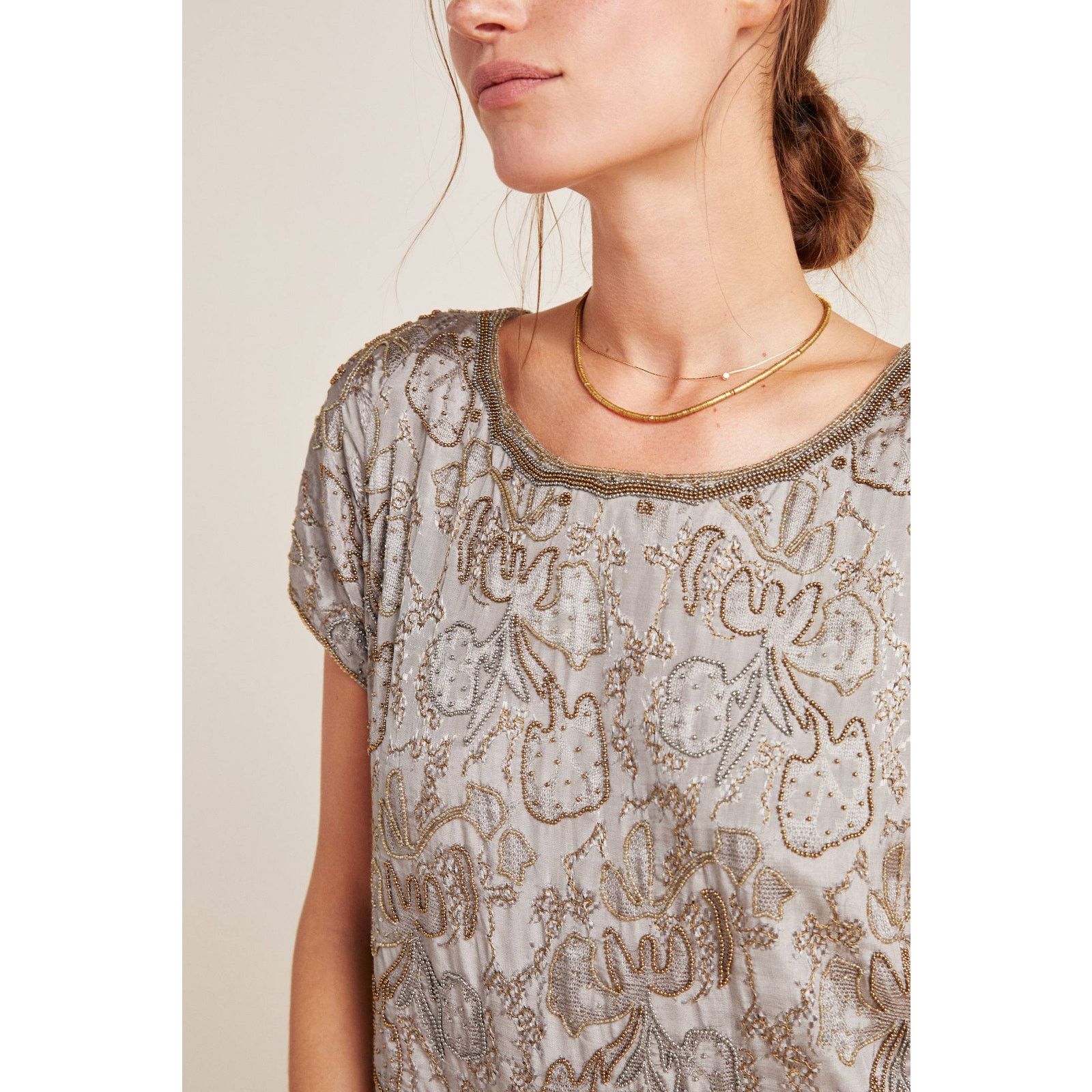 Anthropologie New LOVE SAM Lorelei Hand Beaded Blouse $325 Size Small Size S / US 4 / IT 40 - 4 Thumbnail