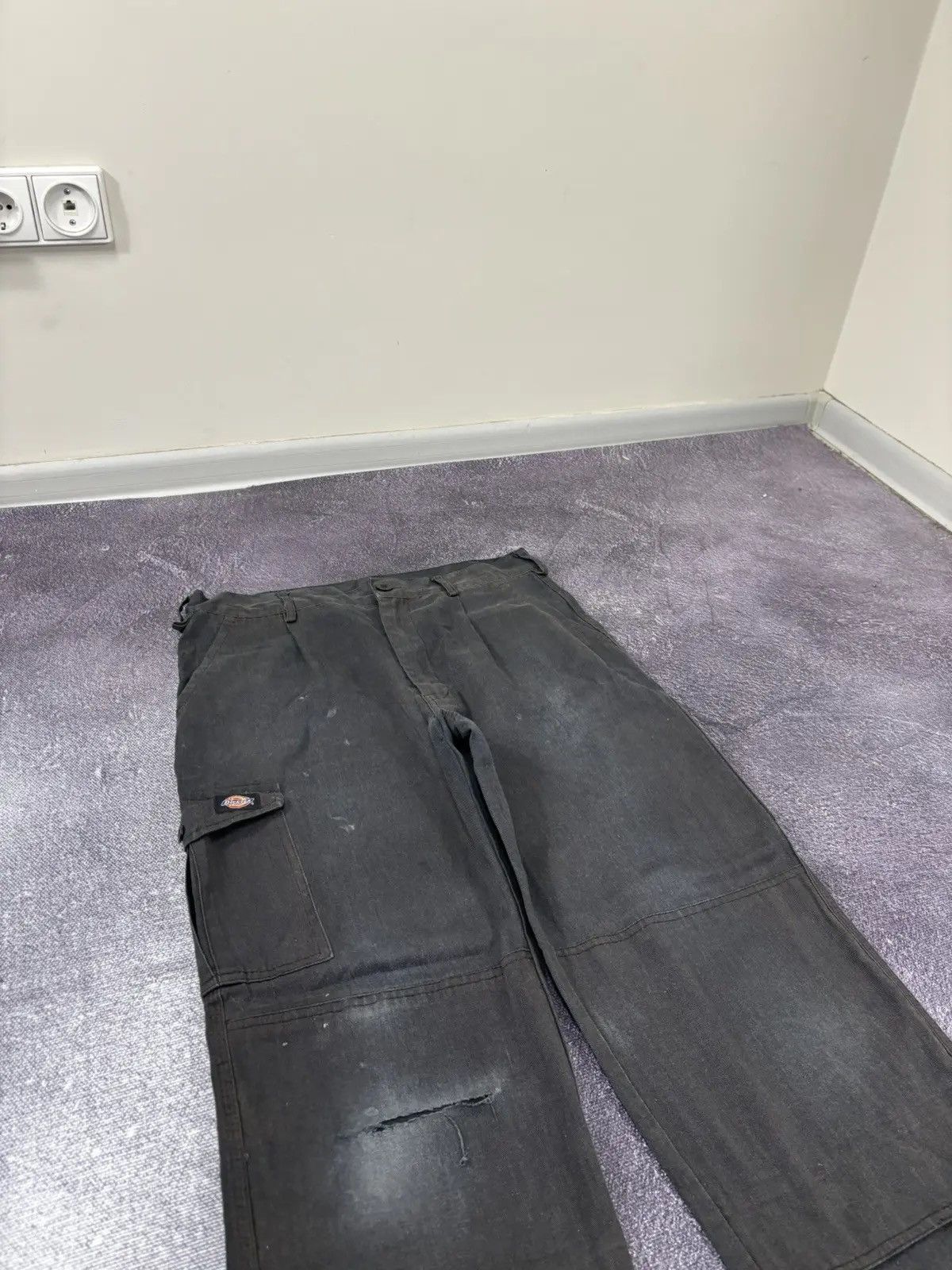 Dickies × Vintage Vintage 90s Dickies USA Black Work Hype Baggy Cargo Pants Size US 34 / EU 50 - 4 Thumbnail