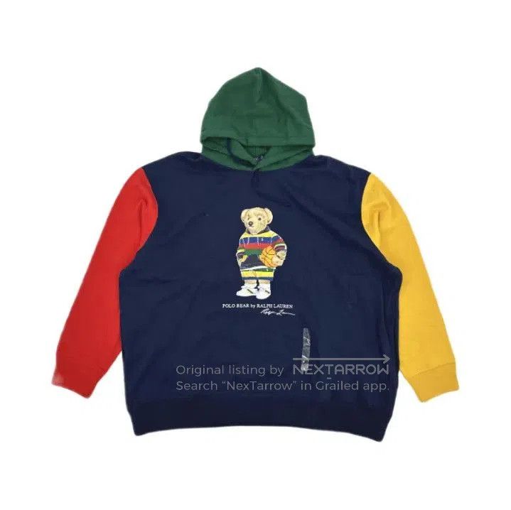 Polo Ralph Lauren Polo Ralph Lauren Colorblock Bear Hooded Sweatshirt. Size US XL / EU 56 / 4 - 1 Thumbnail