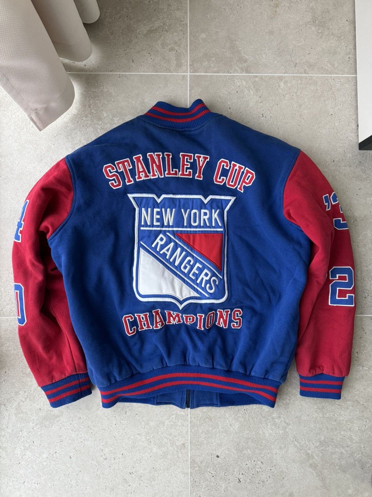NHL Rangers New York NHL Bomber Jacket Vintage 90s Size US M / EU 48-50 / 2 - 1 Thumbnail