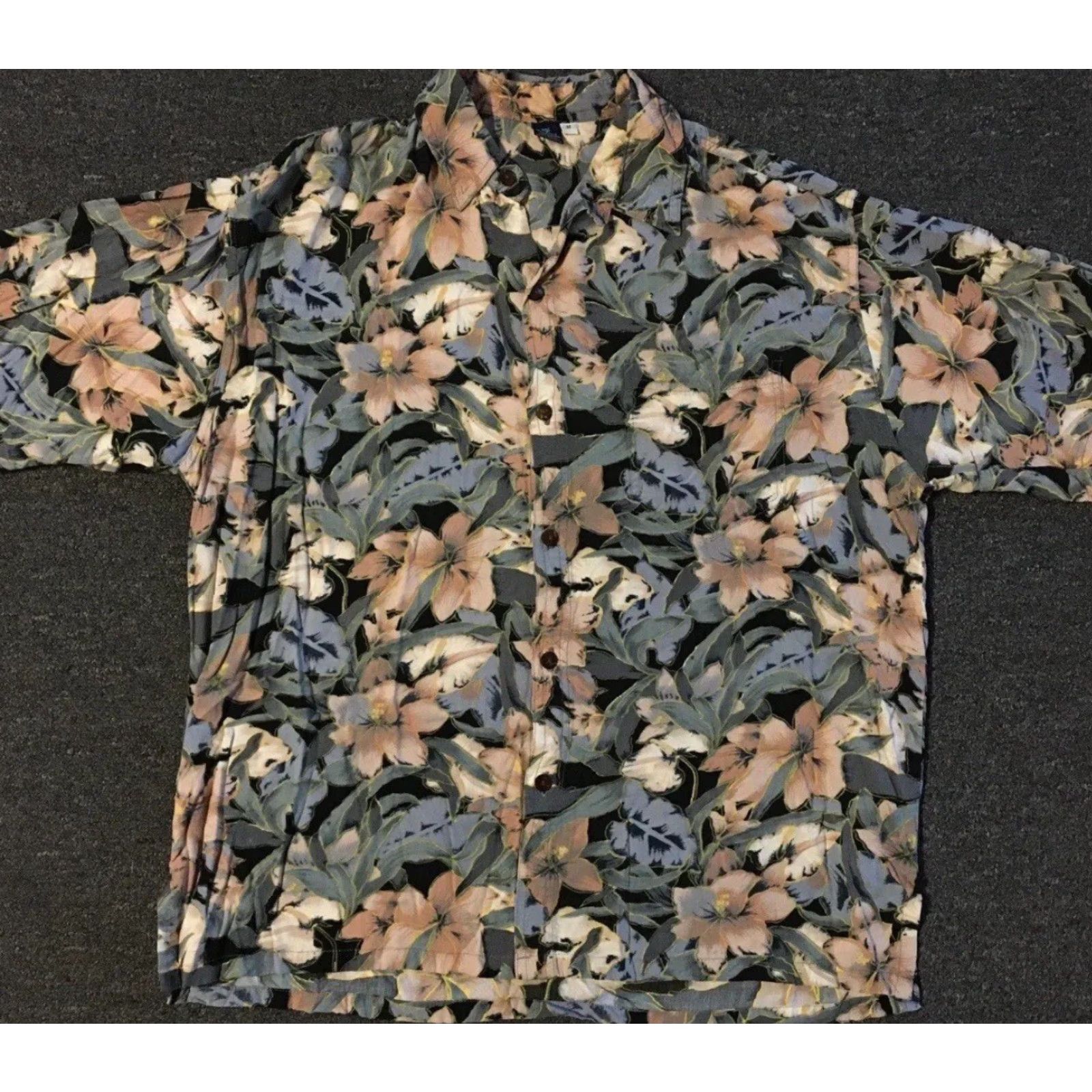 Vintage Vtg 90s Floral Rayon Hawaiian Shirt M Beach Surf Flower Abstract Art OP Maui 80s Size US M / EU 48-50 / 2 - 2 Thumbnail
