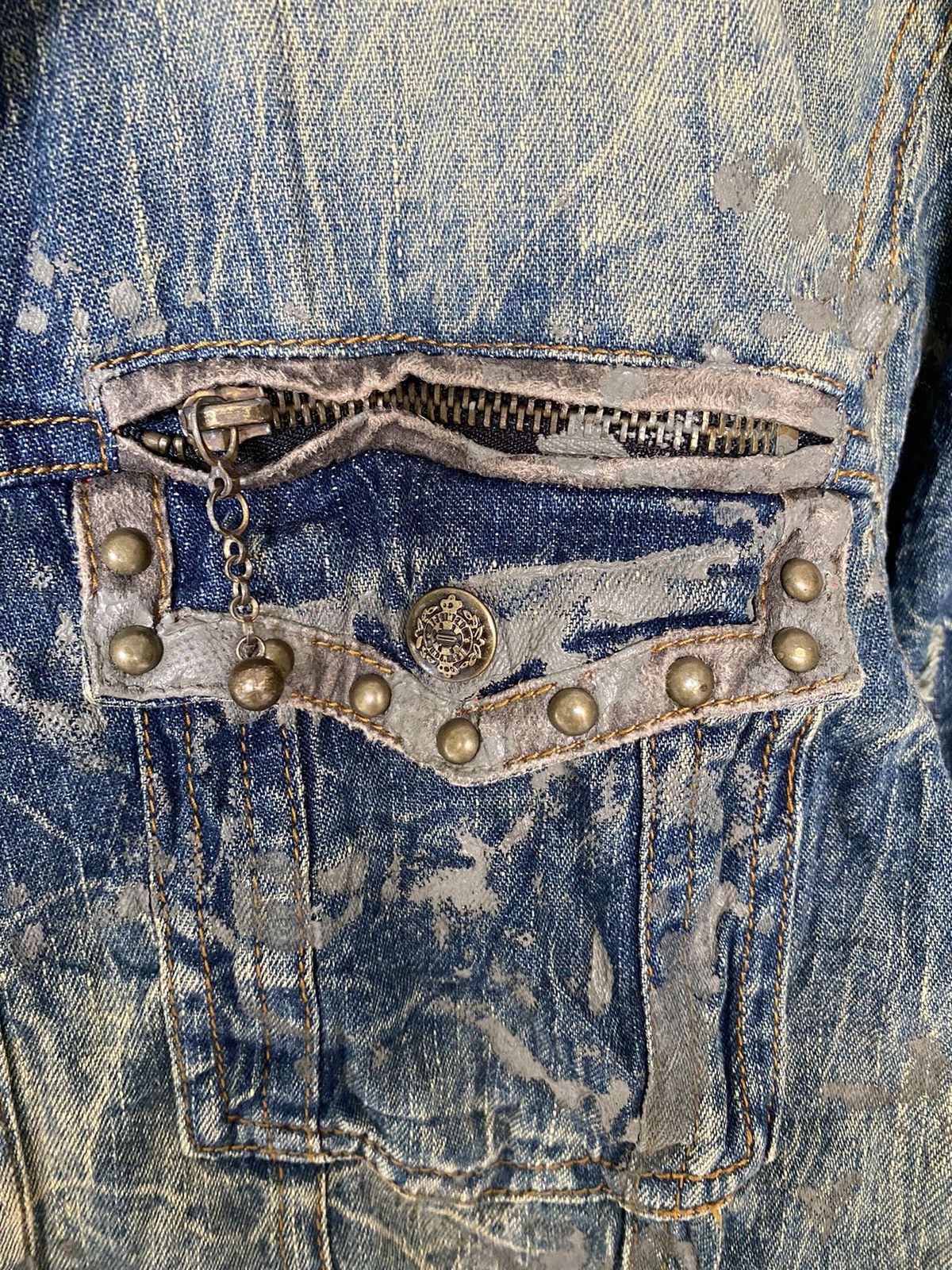 In The Attic Distressed mud wash zipper hoodie Punk button up Size US M / EU 48-50 / 2 - 6 Thumbnail