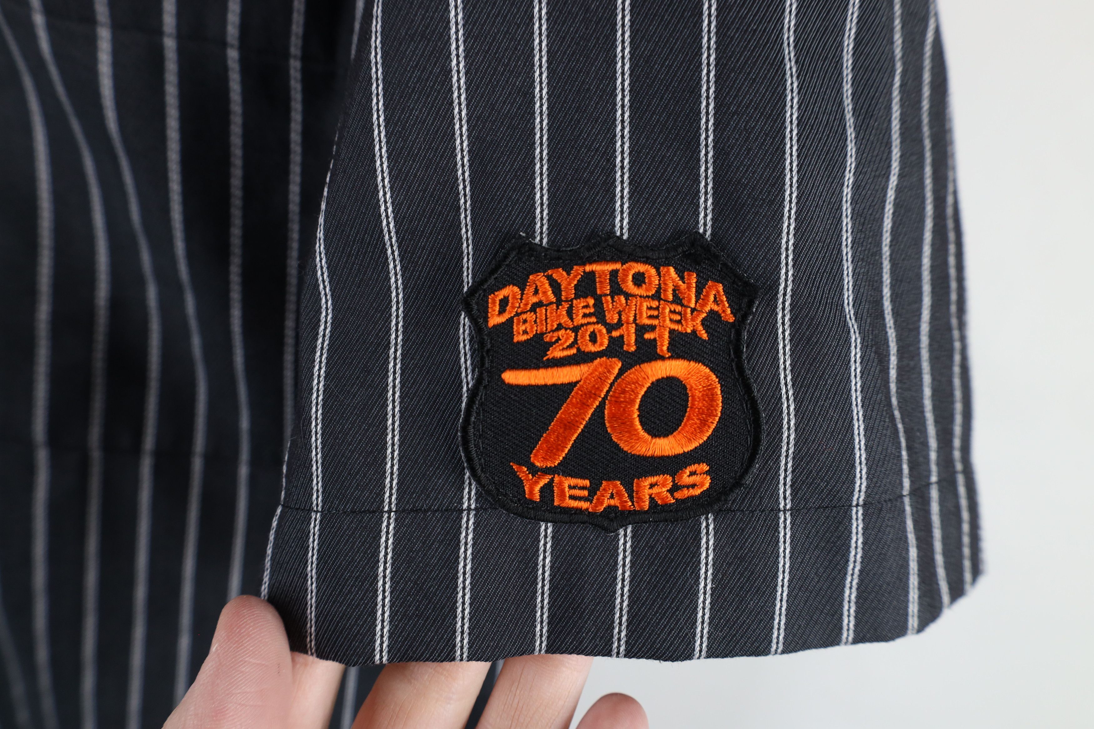 Vintage Vintage Y2K 2011 Daytona Bike Week Striped Button Down Shirt Size US XL / EU 56 / 4 - 4 Thumbnail