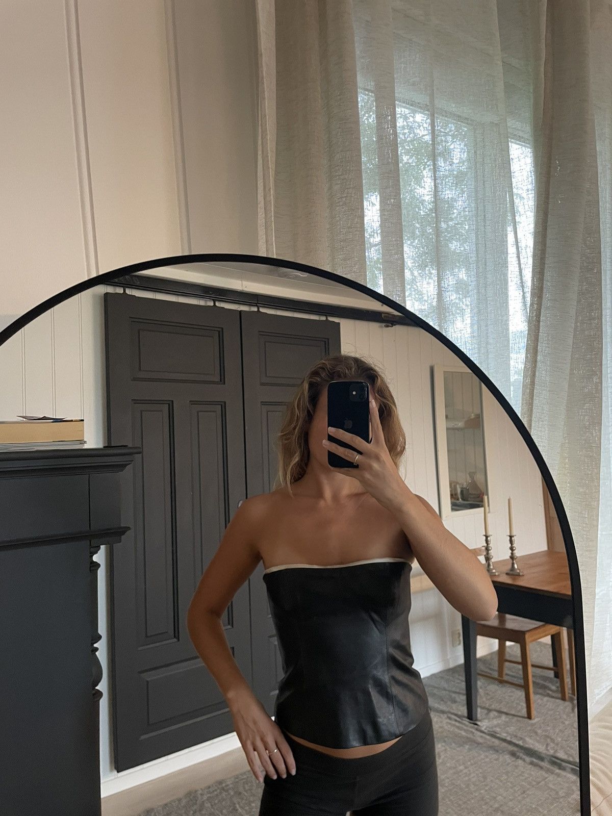Pierre Balmain Rare leather corset tube top Size S / US 4 / IT 40 - 2 Thumbnail