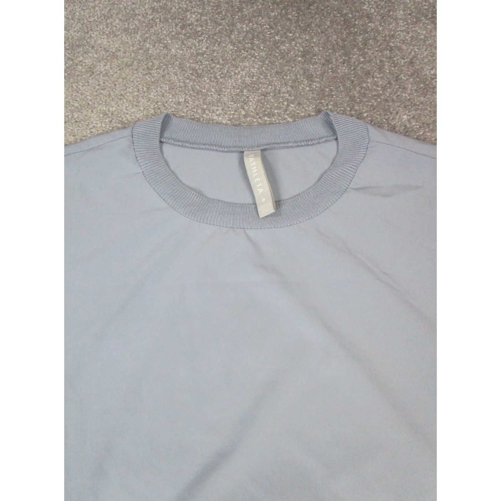 Athleta Athleta Shirt Womens M Blue Yoga Pullover - Casual, Activewear, Short Sleeve, Round Neck, Pullover, Regular Fit, Blue, Size M / US 6-8 / IT 42-44 - 2 Thumbnail