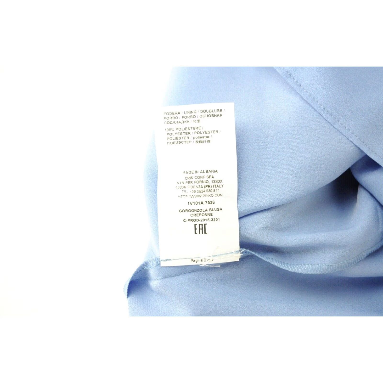 Pinko Pinko Blouse Women Sleeveless Off Shoulder Elastic Ruffle Blue UK 12 Shirt Casual Comfortable Regular Blue Wool Not Specified Size XL / US 12-14 / IT 48-50 - 6 Thumbnail