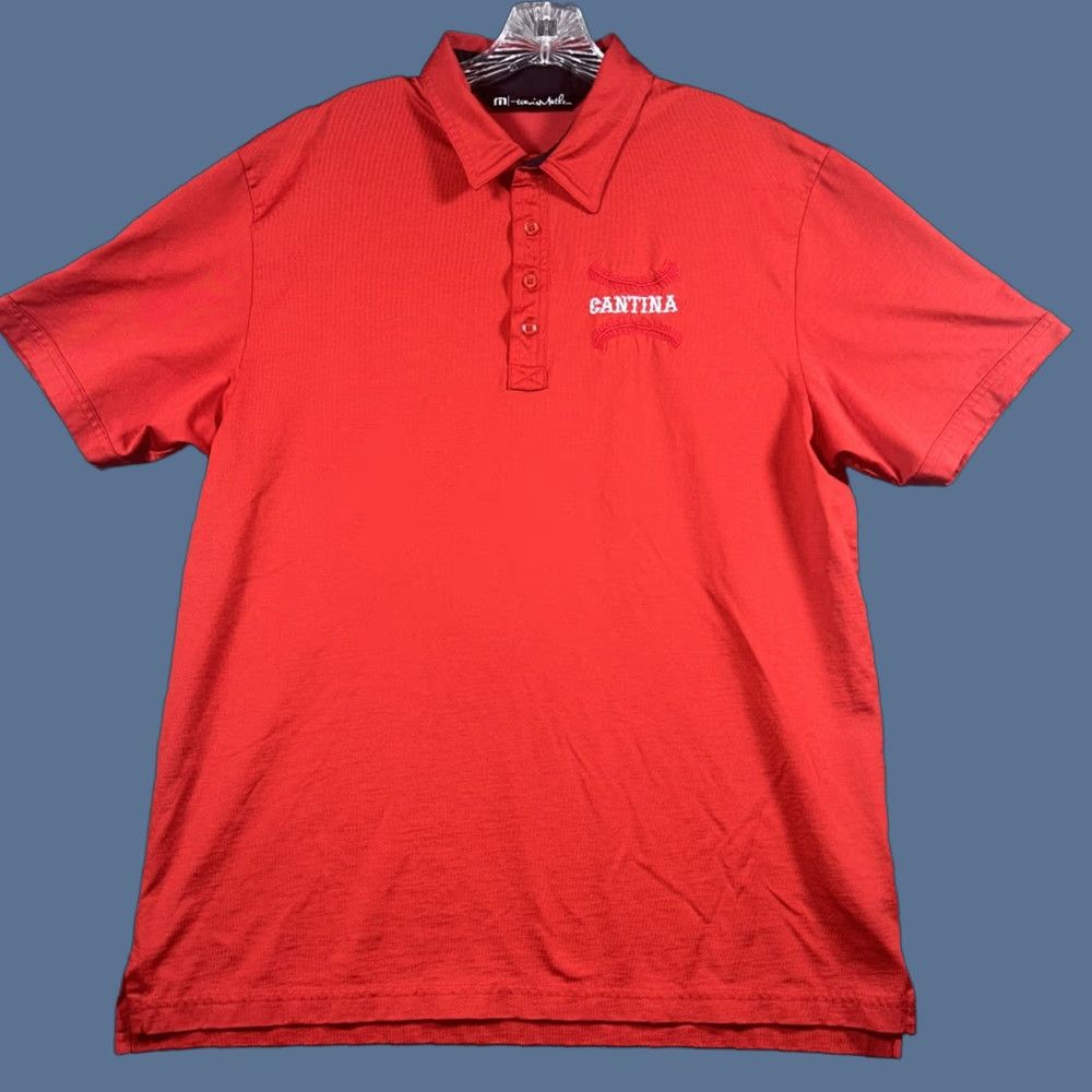 TravisMathew Travis Mathew Polo Shirt Mens XL Cantina Red Pima Cotton Short Sleeves Golf Logo Regular Fit Size US XL / EU 56 / 4 - 1 Thumbnail
