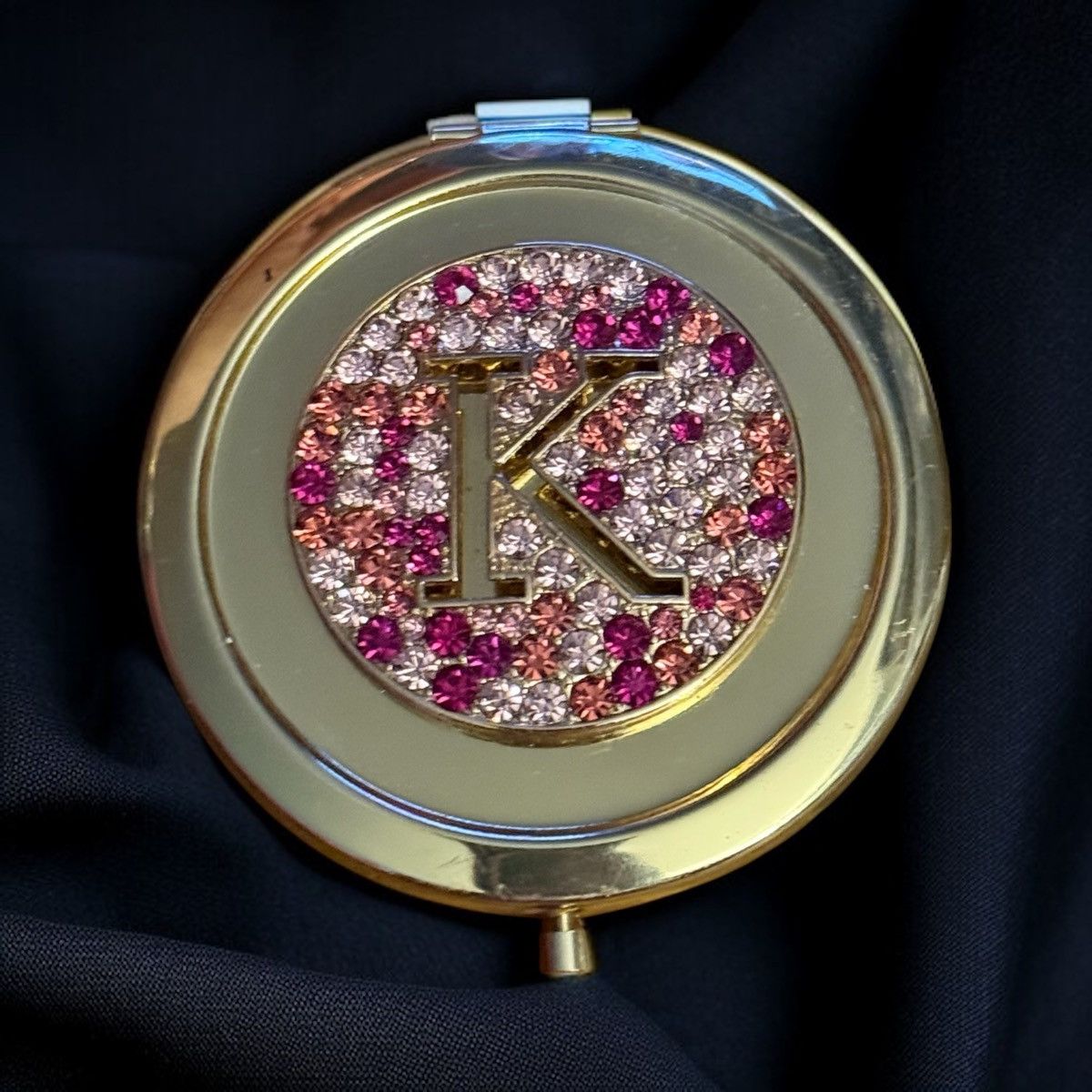 Other Bejeweled gold tone initial letter K compact mirror Size ONE SIZE - 1 Thumbnail