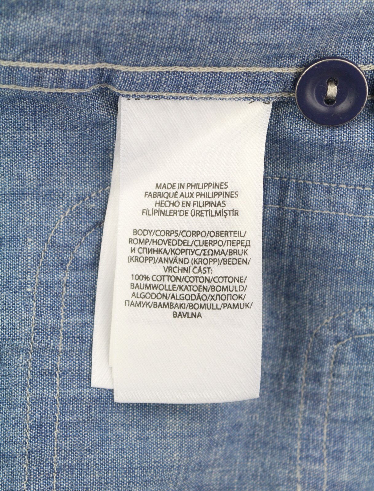 Ralph Lauren S Blue Faded Patchwork Button-Up Spread Shirt 86998 Size US S / EU 44-46 / 1 - 9 Thumbnail
