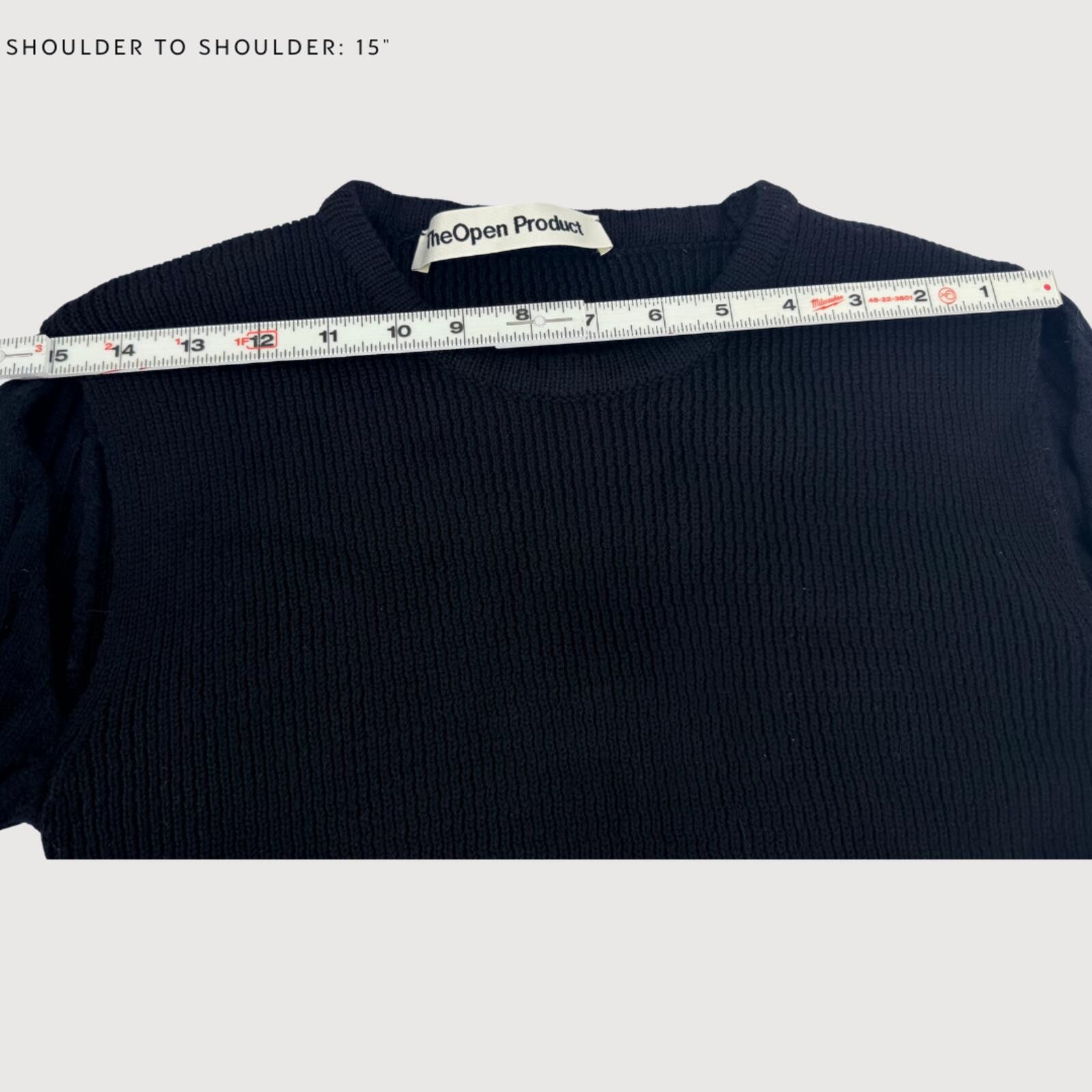 Other Open YY Shoulder Cutout Knit Maxi Dress Black 1 Size L / US 10 / IT 46 - 9 Thumbnail