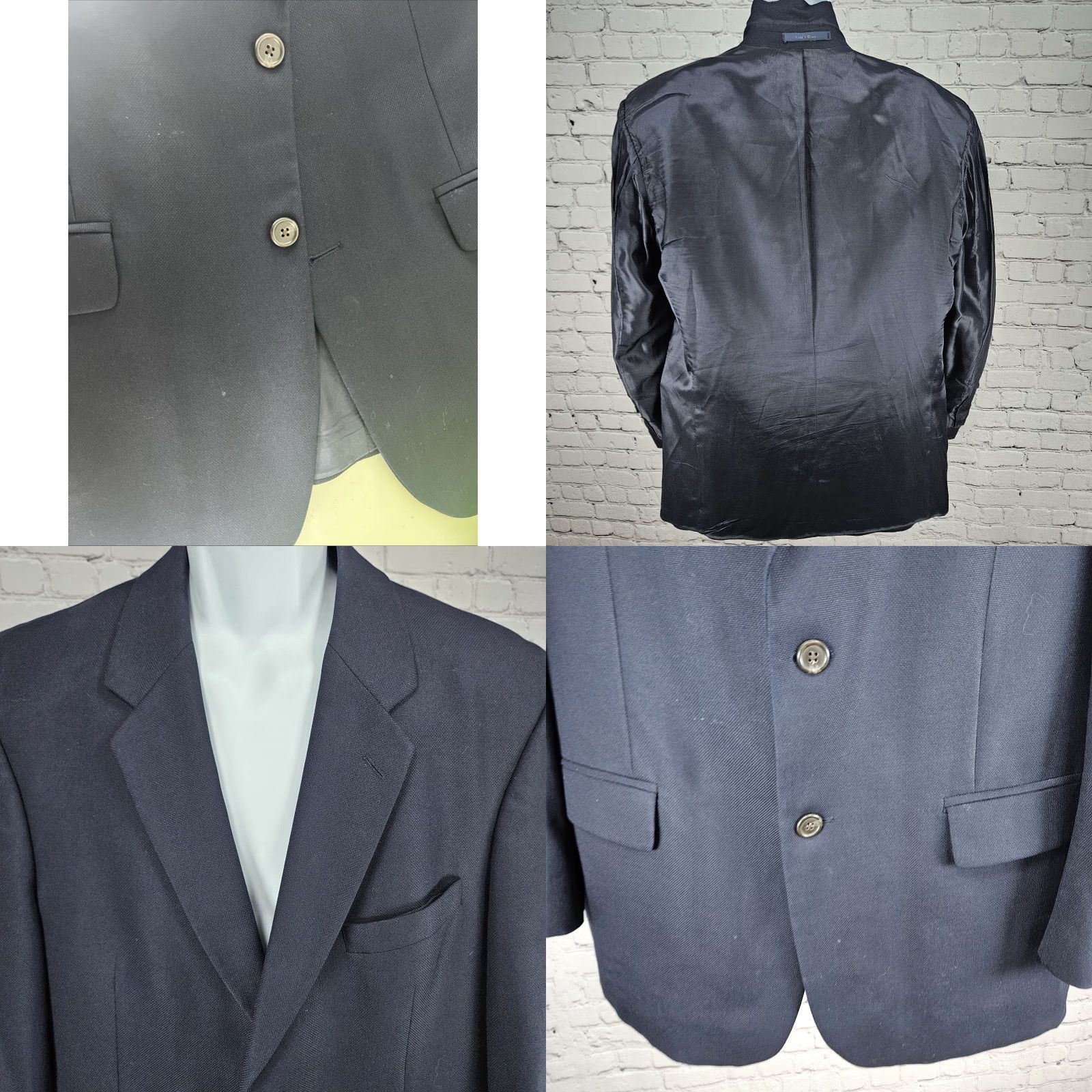 Ralph Lauren VTG Ralph Lauren Navy Wool 2 Button Notch Blazer Sport Coat 42R Men Size 42R - 8 Thumbnail