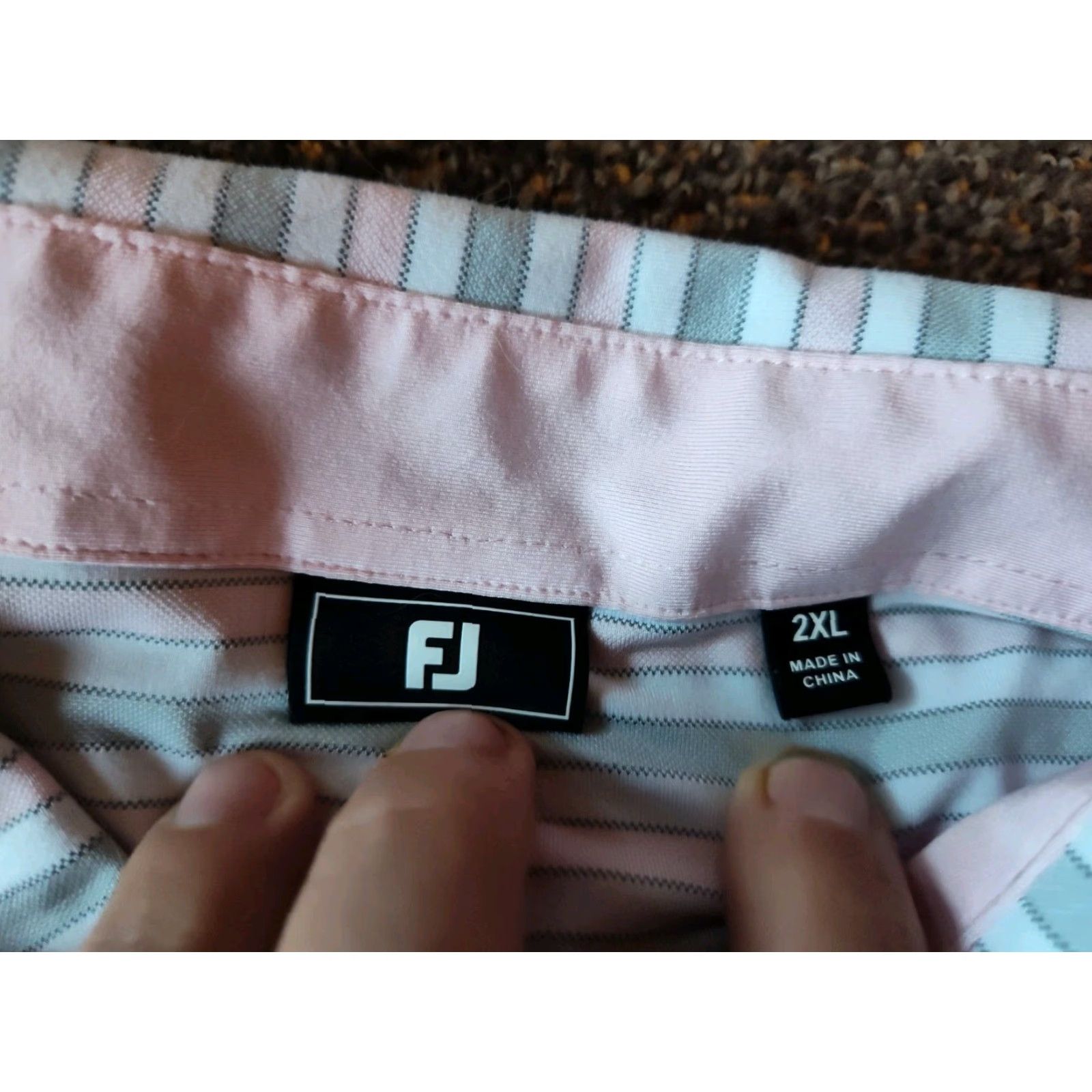 Footjoy VINTAGE FootJoy Polo Shirt Men's 2XL Golf Shirt Short Sleeve Collared Preppy Athletic Gray Pink Size US XXL / EU 58 / 5 - 7 Thumbnail