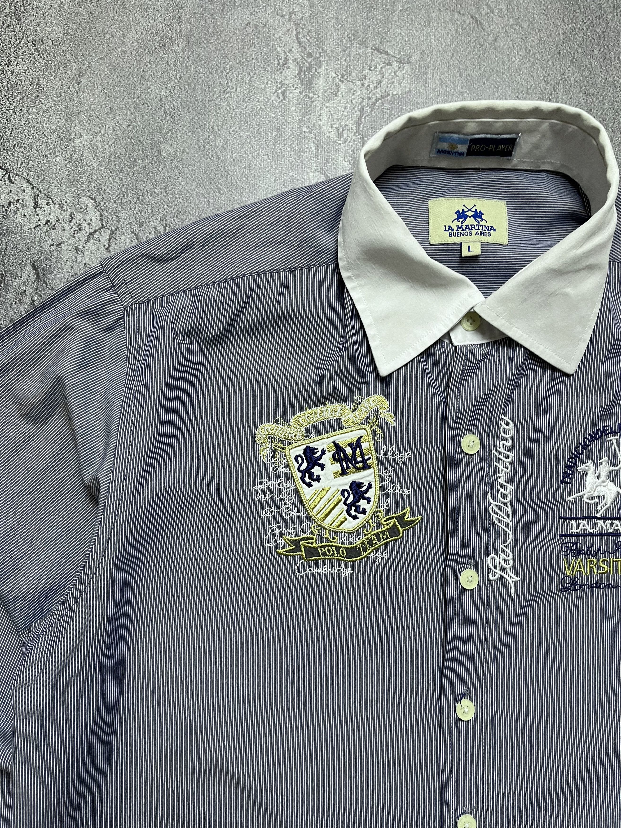 La Martina Vintage Button Up La Martina Big Logo Striped Mens L Size US L / EU 52-54 / 3 - 2 Thumbnail
