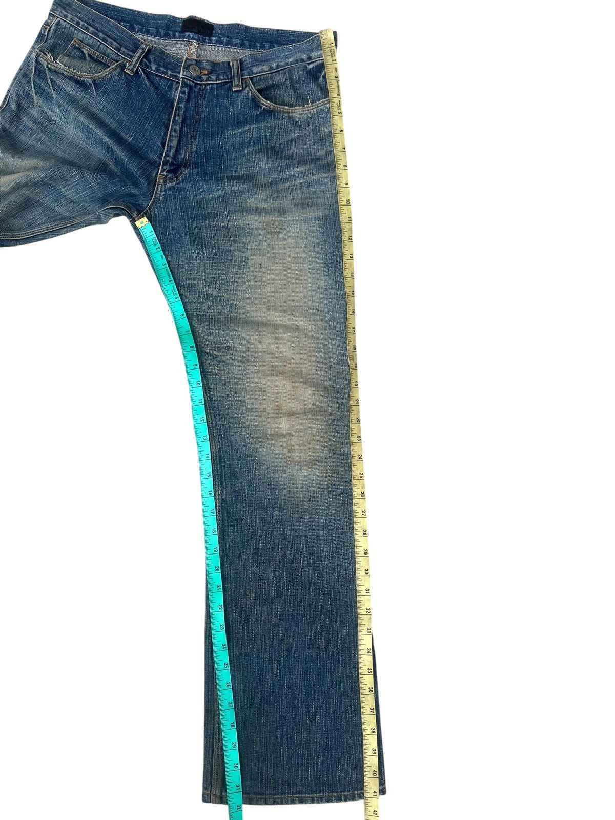 Beams Japan Vintage 90s Beams Japan Aging Dirty Mud Denim Flare Jeans Size US 32 / EU 48 - 6 Thumbnail