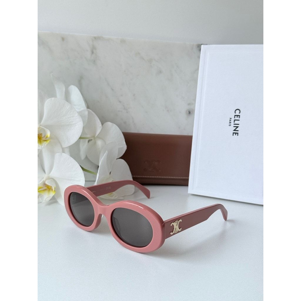 NEW Celine CL40194U Triomphe Dusty Pink Oval Sunglasses
