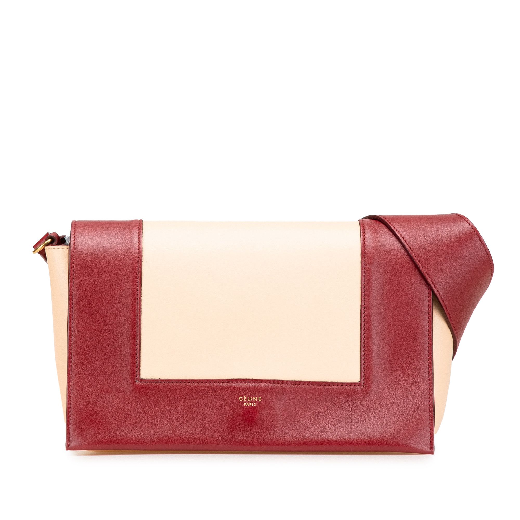 Celine Leather Frame Shoulder Bag in Brown, Women's