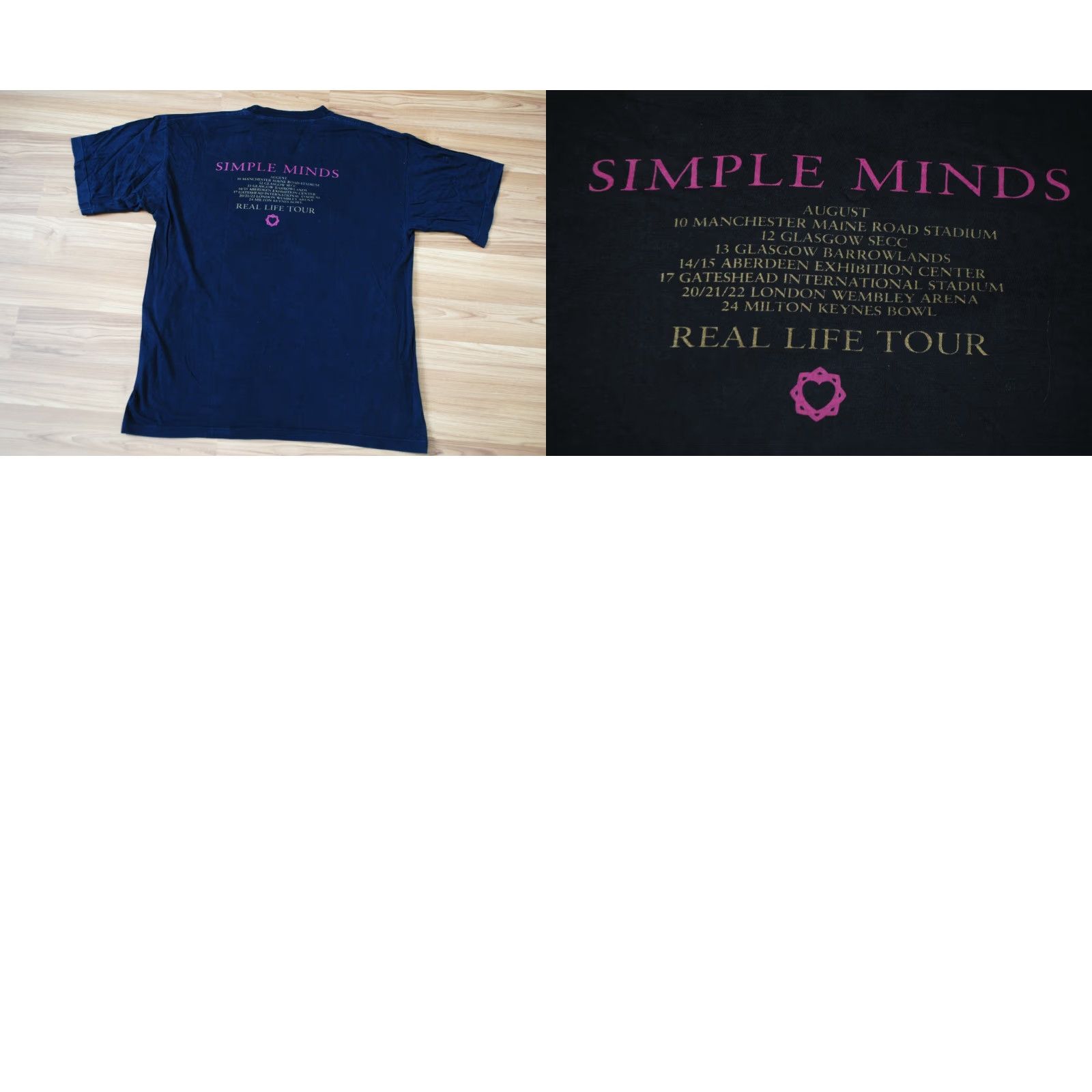 Vintage VINTAGE SIMPLE MINDS REAL LIFE TOUR T SHIRT 1991 GENUINE 90s size LARGE RARE Black Short Sleeve Adults Large Vintage 90s Mens Size US L / EU 52-54 / 3 - 8 Thumbnail