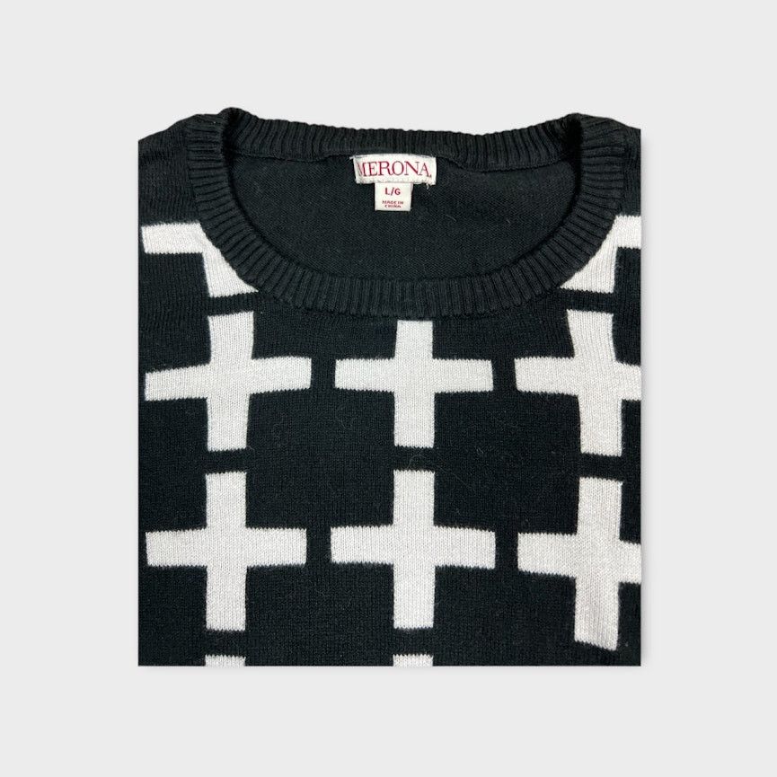 Merona Merona | Cross Print Pullover Sweater | Large Size L / US 10 / IT 46 - 11 Thumbnail