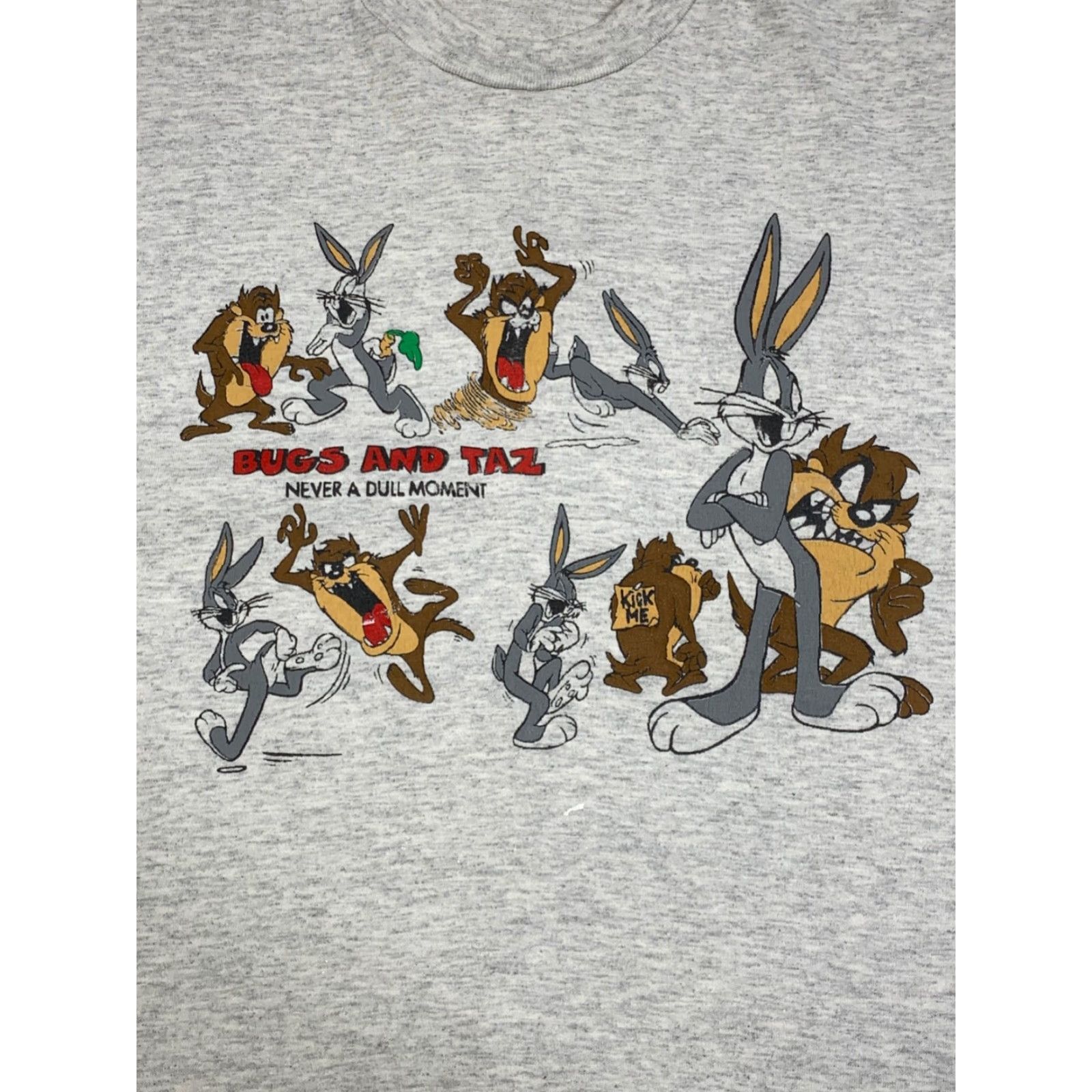 Vintage VINTAGE Bugs and Taz Never a Dull Moment T Shirt Mens M Gray 90s Cartoon, Warner Bros. Shirt Mens M Gray Size US M / EU 48-50 / 2 - 3 Thumbnail