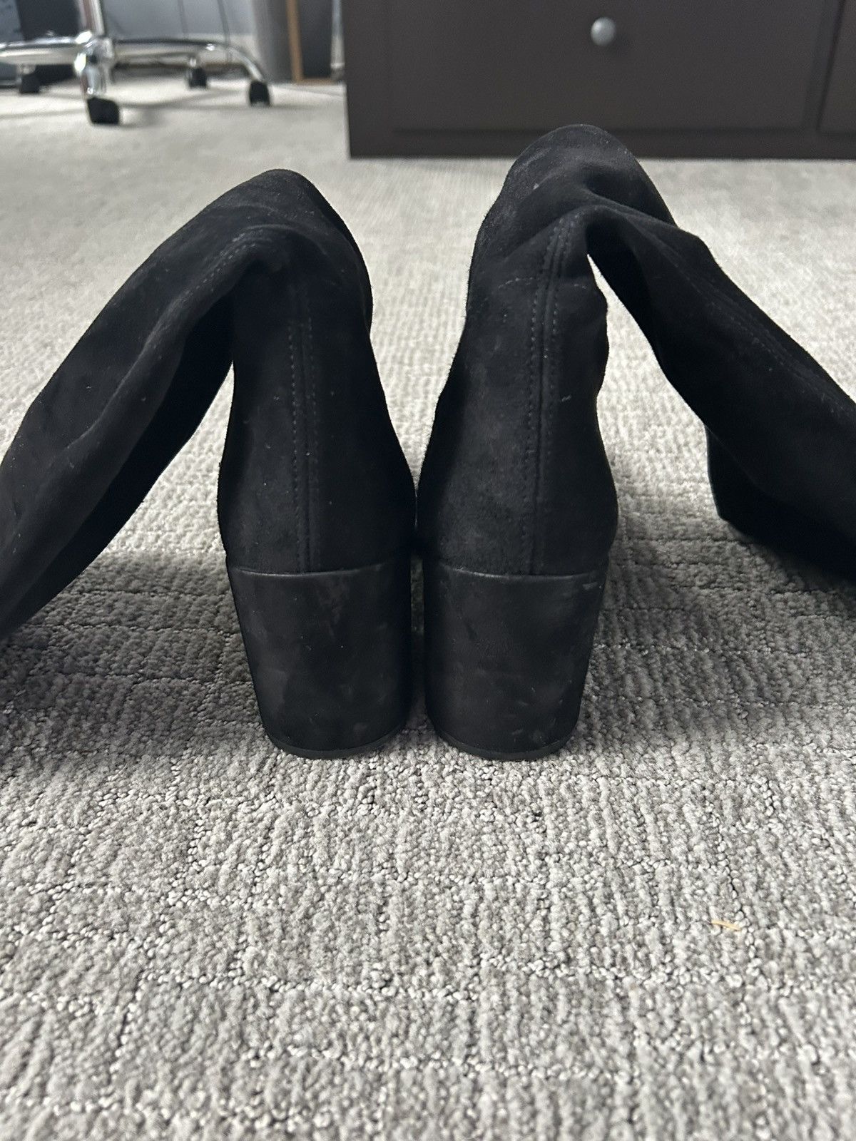 Stuart Weitzman Stuart Weitzman Black Suede Over-The-Knee Tieland Boots Size US 7.5 / IT 37.5 - 9 Thumbnail