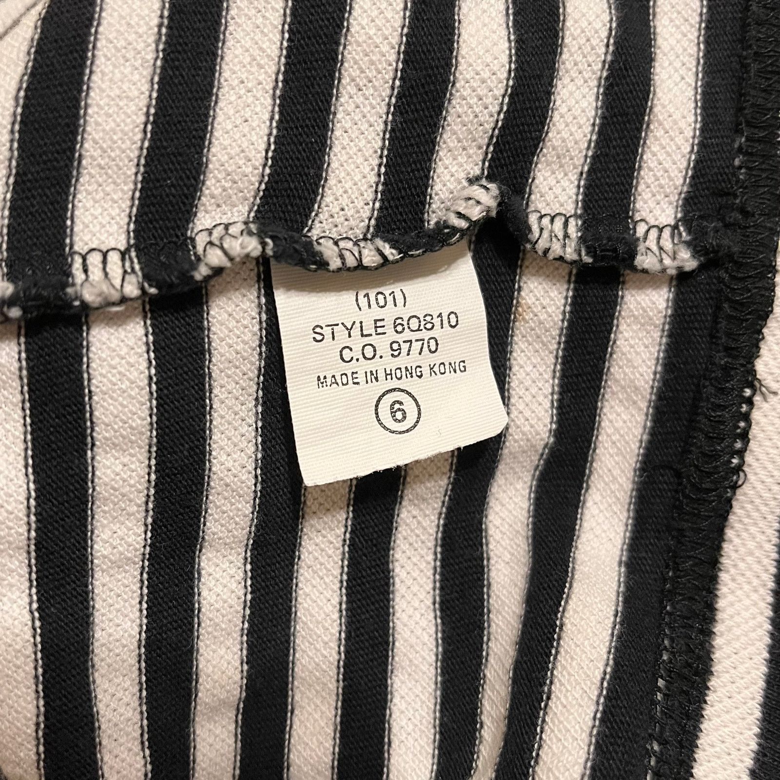 Marithe + Francois Girbaud × Vintage 1990s Marithe Francois Girbaud Black White Stripe Knit Top Size US L / EU 52-54 / 3 - 6 Thumbnail