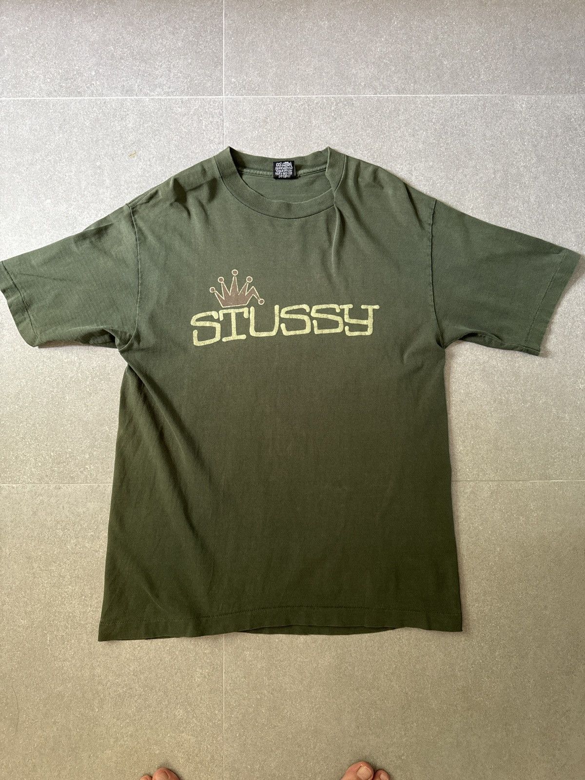 Stussy × Vintage 90s Vintage Stussy Crown Spellout Tee Size US L / EU 52-54 / 3 - 2 Thumbnail