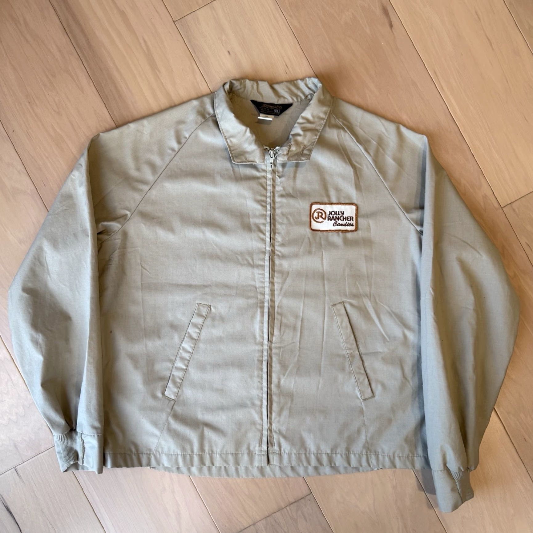 Vintage VINTAGE Swingster Jacket XL Khaki Full Zip 80s Made in USA Jolly Ranch Candy Shirt Mens Regular XL Beige Zip Front 90s USA Classic Size US XL / EU 56 / 4 - 2 Thumbnail