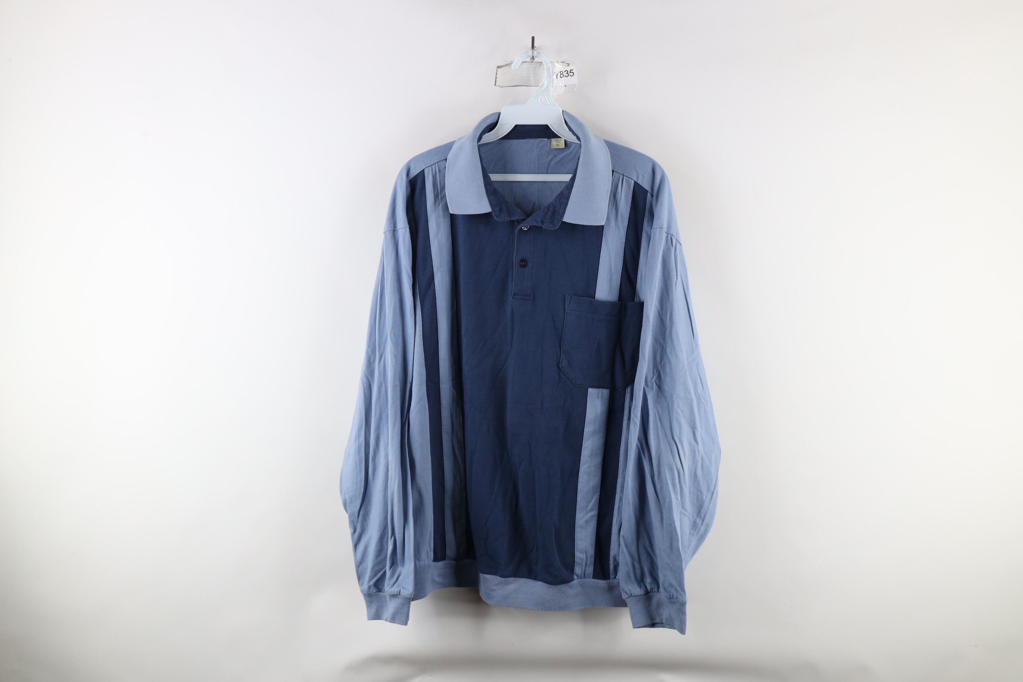 Vintage Vintage 90s Streetwear Collared Pullover Long Sleeve Polo Size US XL / EU 56 / 4 - 1 Thumbnail