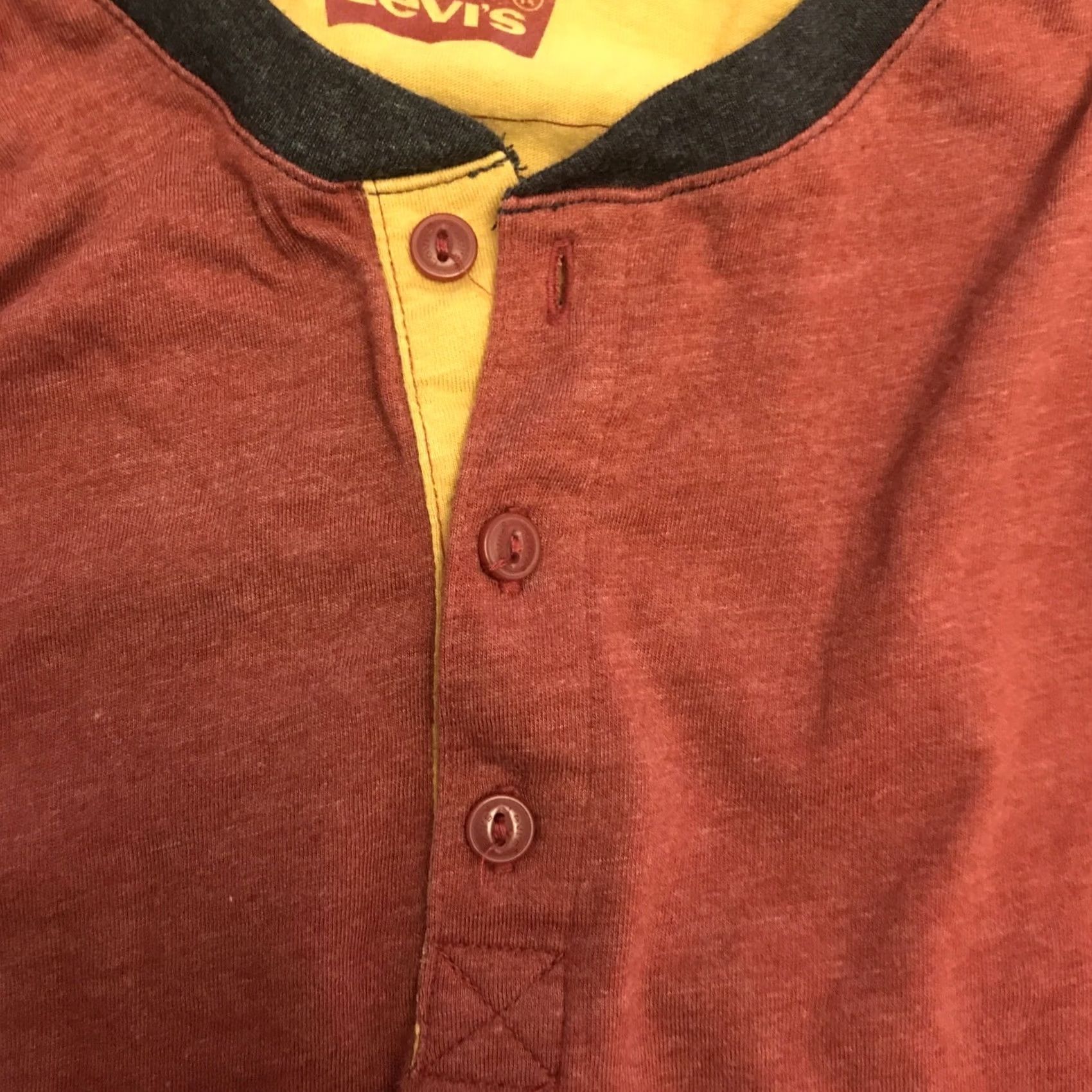 Levi's Levi's Henley Shirt Adult Large L/S Multicolor buttons 1202 Size US L / EU 52-54 / 3 - 4 Thumbnail