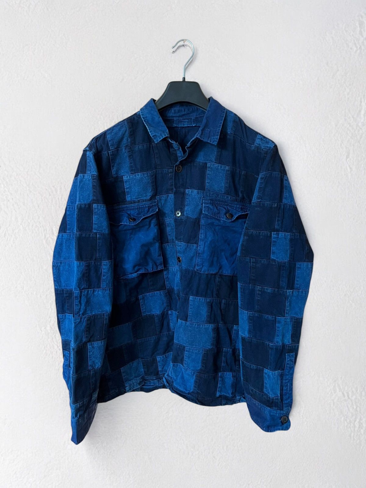 Handmade × Vintage VINTAGE PATCHWORK DENIM SHIRT JACKET OVERSHIRT JEAN y2k Size US L / EU 52-54 / 3 - 1 Thumbnail
