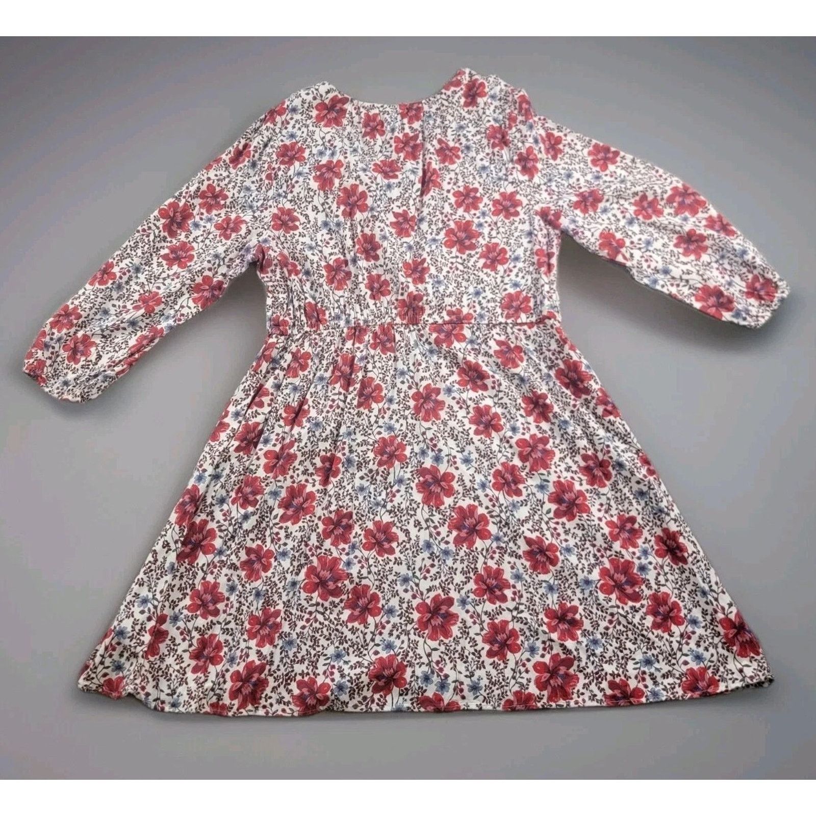 Old Navy Old Navy Waist-Defined Floral V-Neck Dress Long Sleeve Size XL / US 12-14 / IT 48-50 - 2 Thumbnail