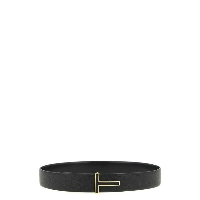 Tom Ford Icon Black Smooth/Hammered Leather Reversible 40mm, Men's