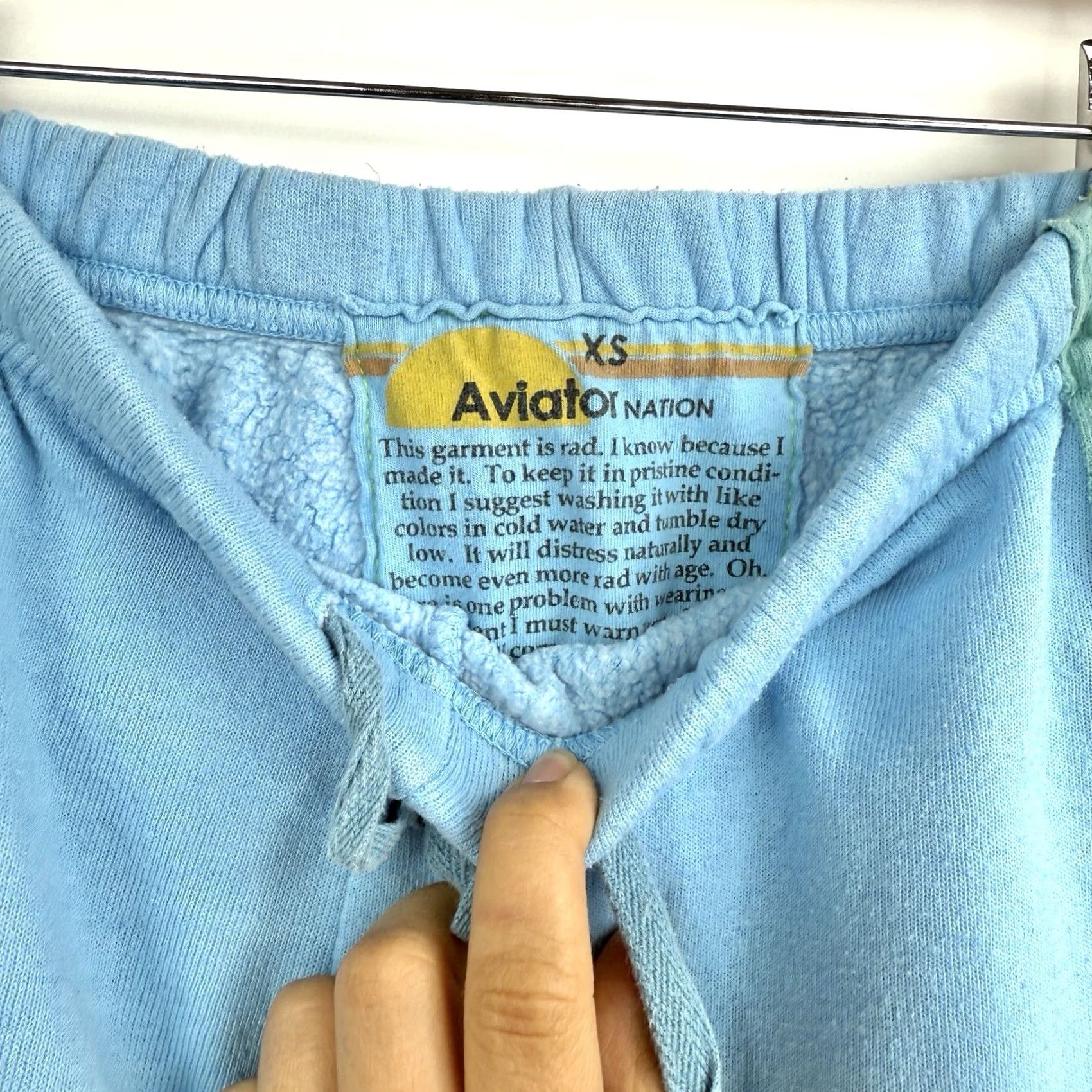 Aviator Nation VINTAGE Aviator Nation Sweatpants Womens XS Blue 5 Stripe Fleece Comfy USA Made Rainbow Girls Size 26" / US 2 / IT 38 - 5 Thumbnail