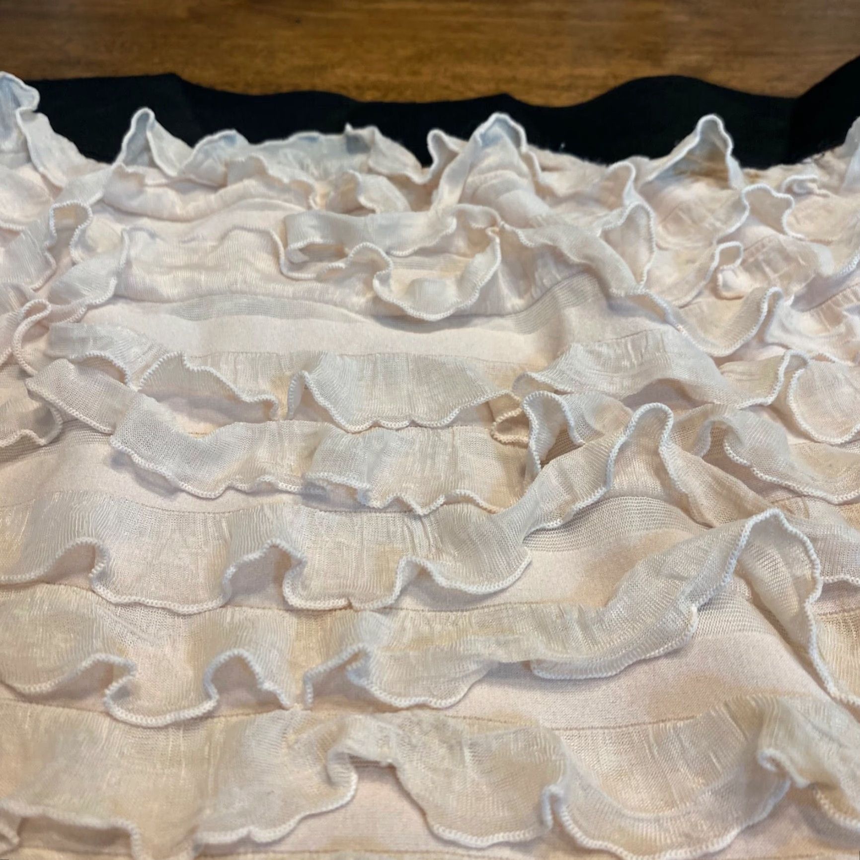 Free People Free People Skirt Womens Medium Light Cream Brown BOHO Ruffled 28" W 15.5" L Size 32" / US 10 / IT 46 - 3 Thumbnail