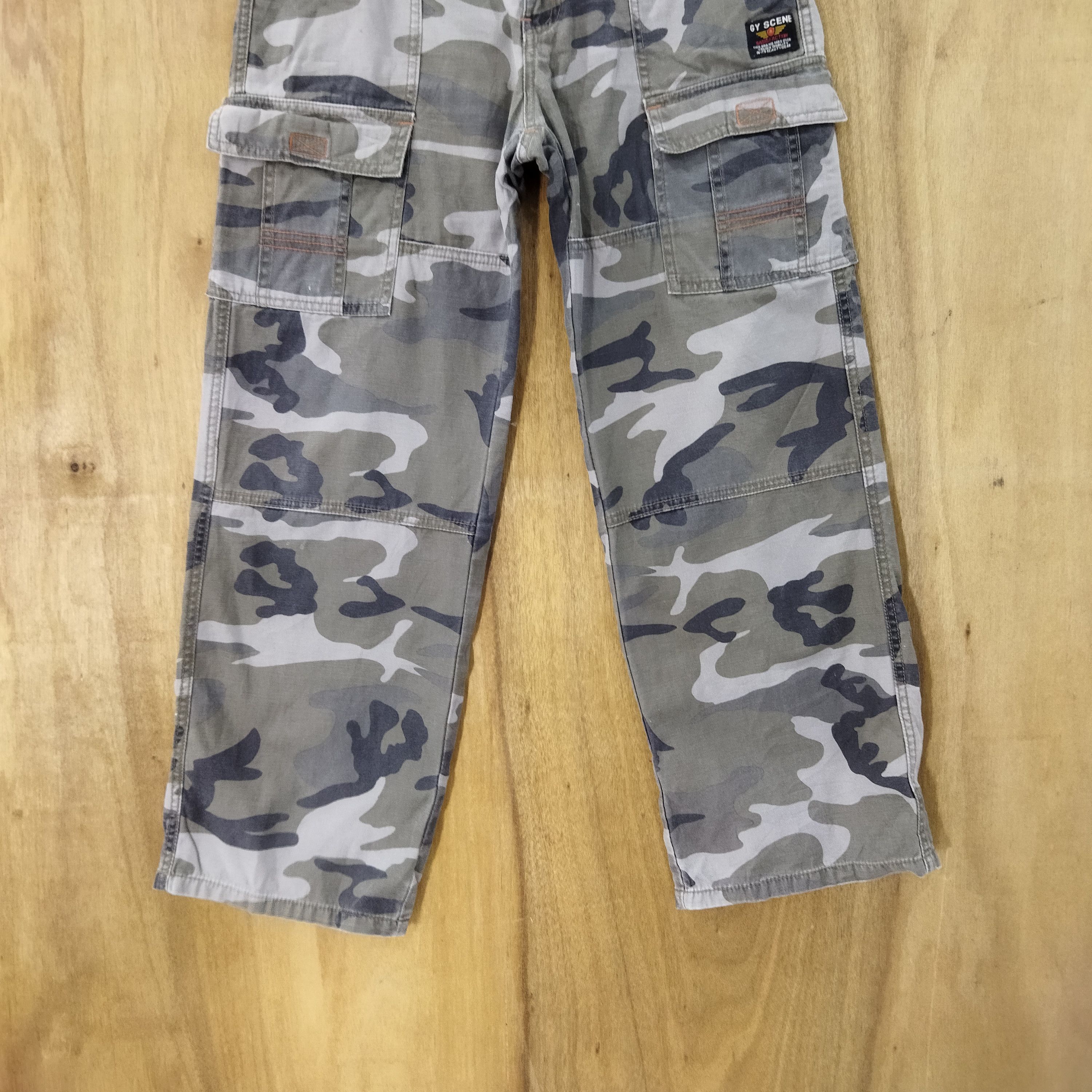 Japanese Brand SCENE GYE CAMO CARGO PANTS Size US 29 - 3 Thumbnail