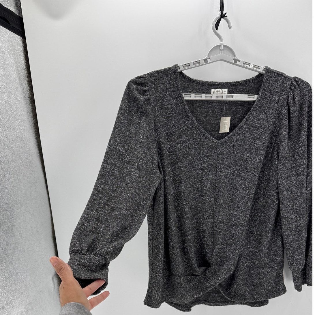 Other Maurices 24/7 long-sleeve V-neck twist top heathered sz xxl Size XXL / US 16-18 / IT 52-54 - 5 Thumbnail