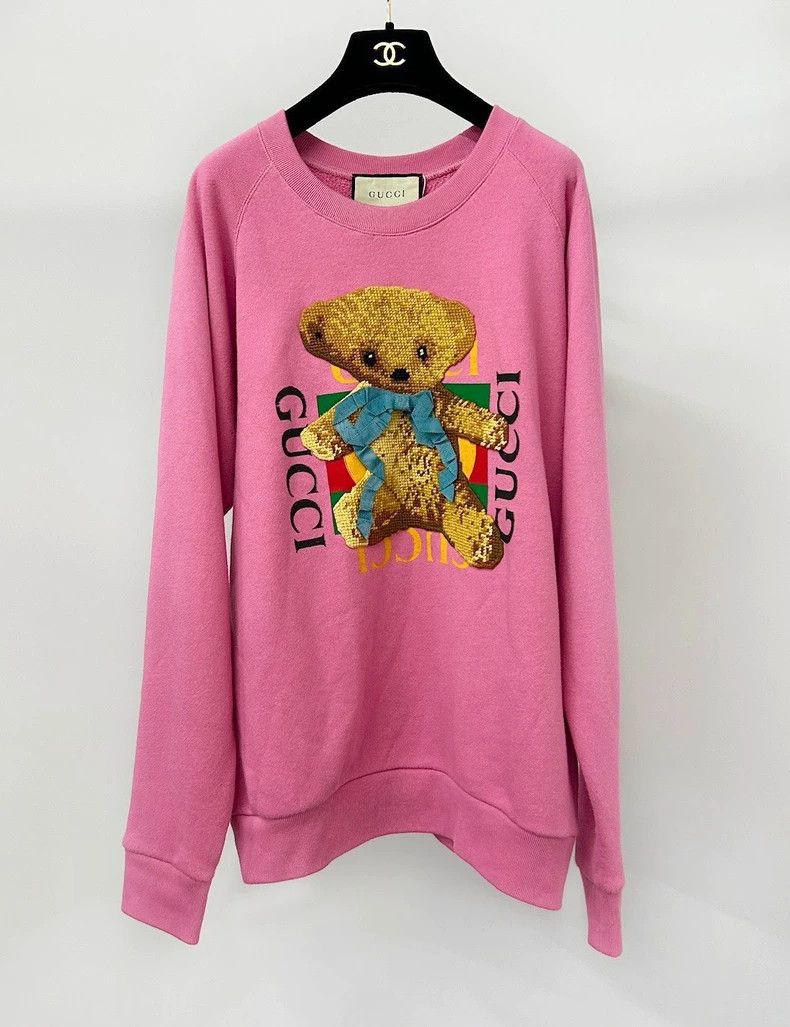 Gucci Gucci Pink Teddy Bear Logo Sweatshirt - dmc Size US XS / EU 42 / 0 - 1 Thumbnail