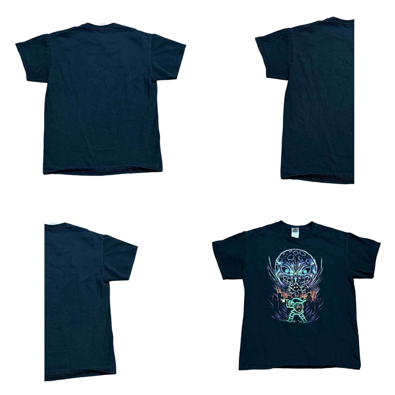 Gildan VINTAGE Zelda Nintendo Majora’s Mask T Shirt Black Graphic Tee Men’s Medium T-Shirt Graphic Print Video Games Retro Nintendo Link Size US M / EU 48-50 / 2 - 9 Thumbnail