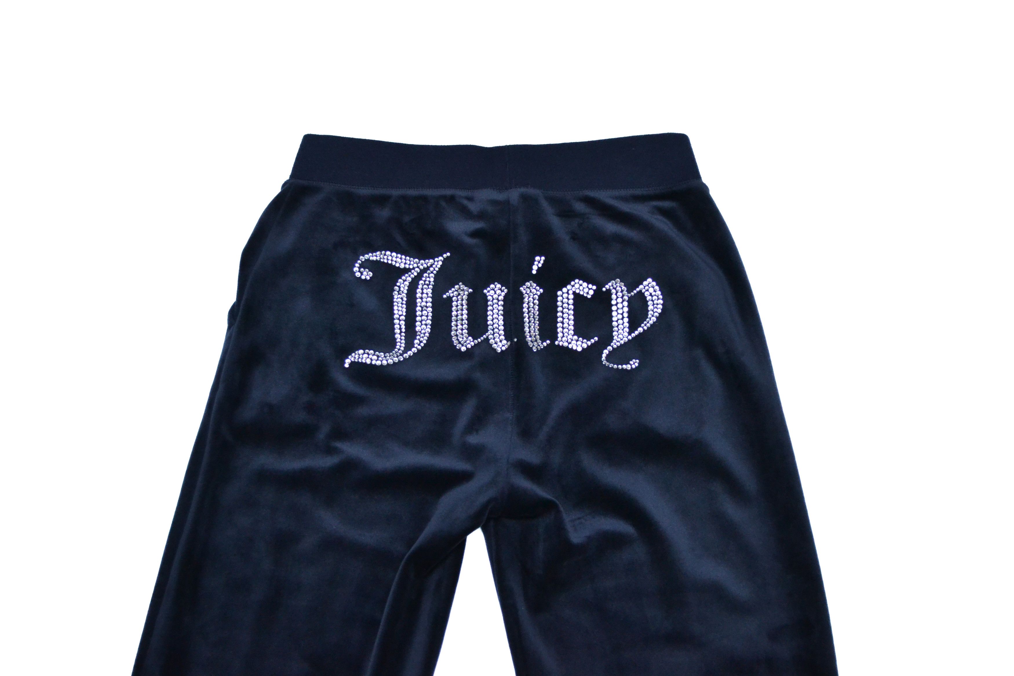 Juicy Couture Juicy Couture Velour Blue Navy Rhinestones Track Pants Size 26" / US 2 / IT 38 - 2 Thumbnail